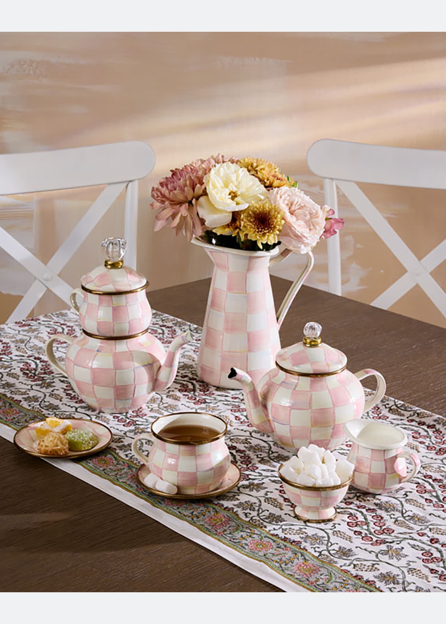 MacKenzie-Childs Rosy Check Enamel Saucer - Bergdorf Goodman