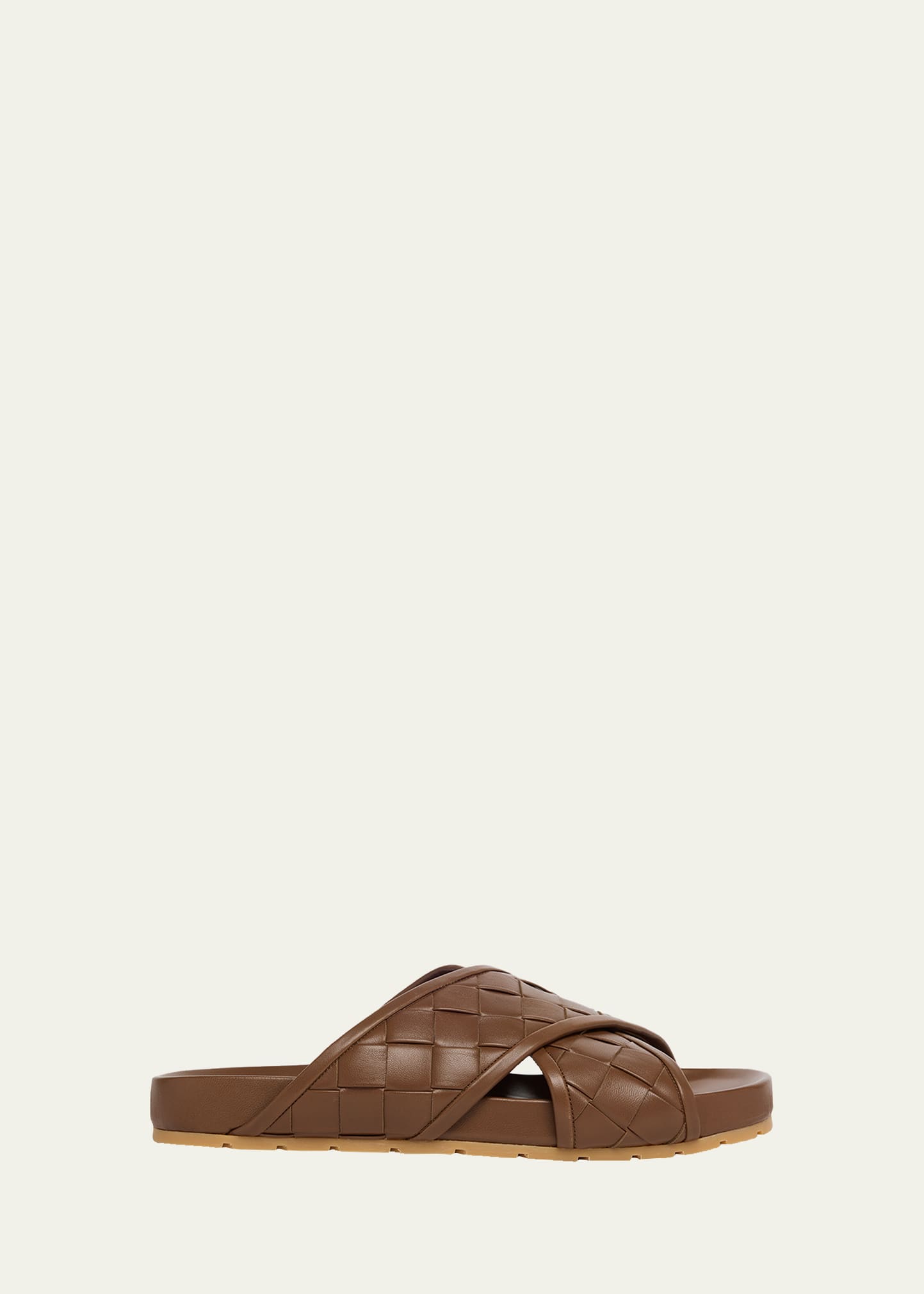 Bottega Veneta Men's Tarik Intrecciato Leather Crisscross Sandals