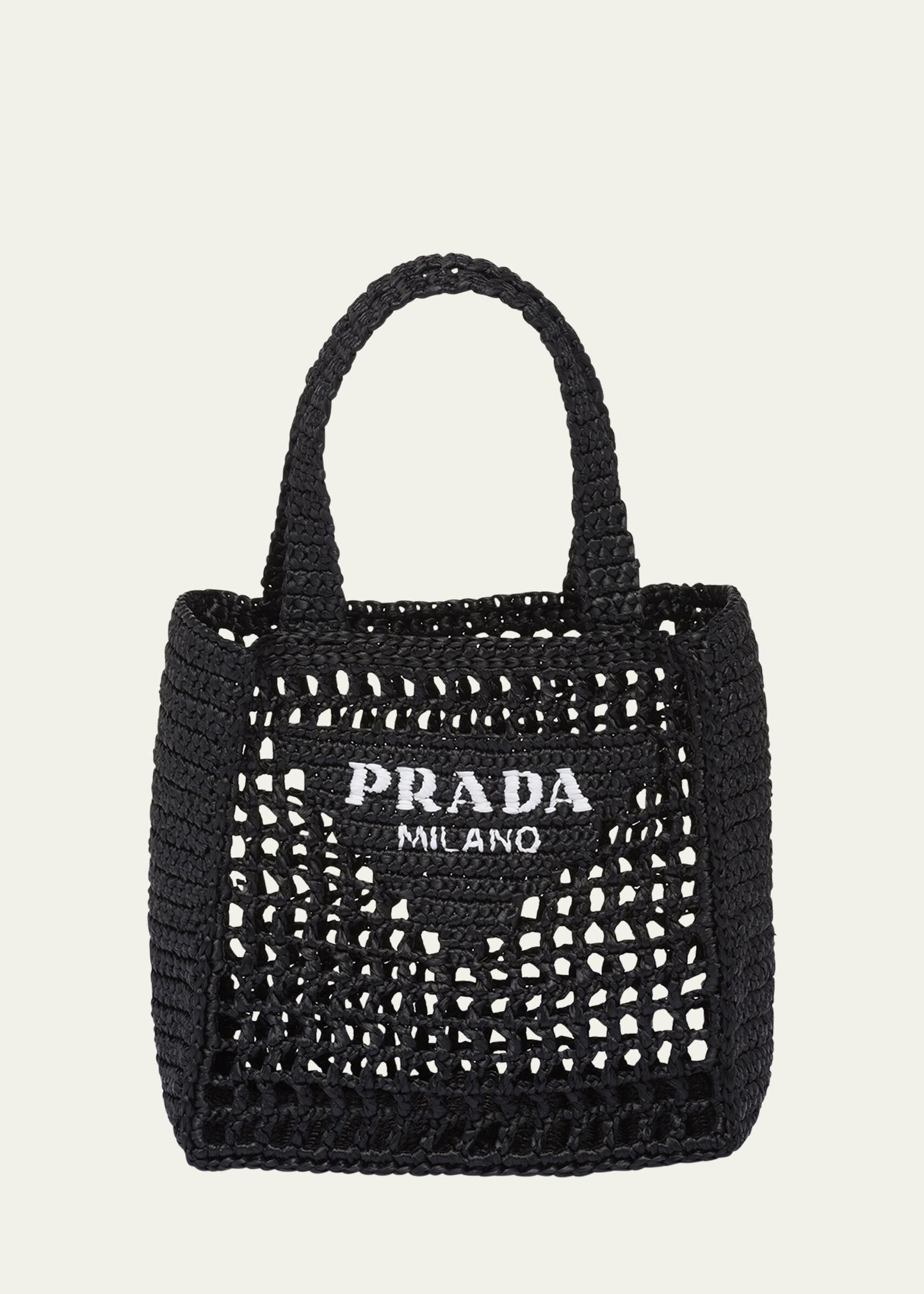 Prada Mini Logo Crochet Tote Bag - Bergdorf Goodman