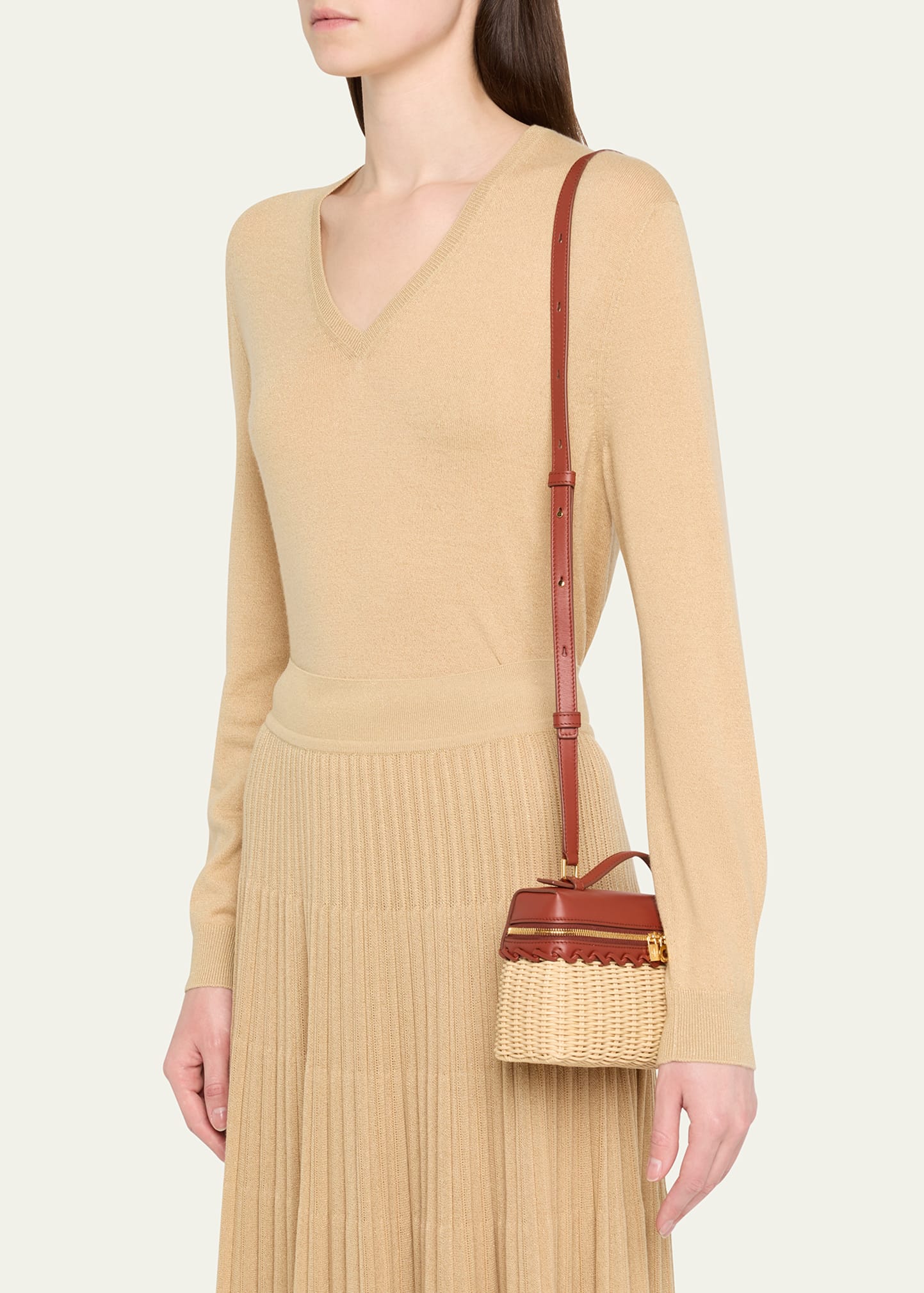 Loro Piana Extra Pocket Zip Rattan Crossbody Bag - Bergdorf Goodman