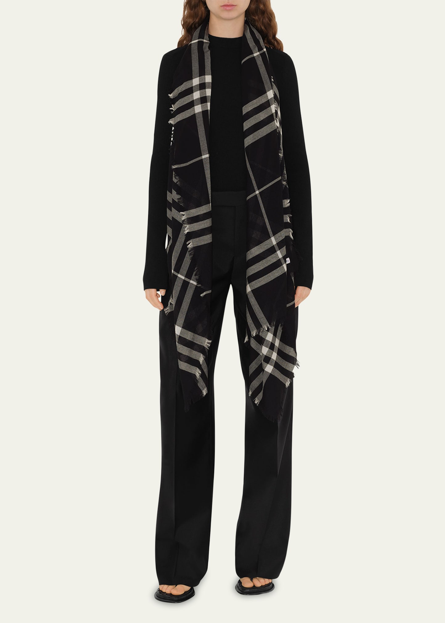 Burberry Giant Check Wool Scarf - Bergdorf Goodman