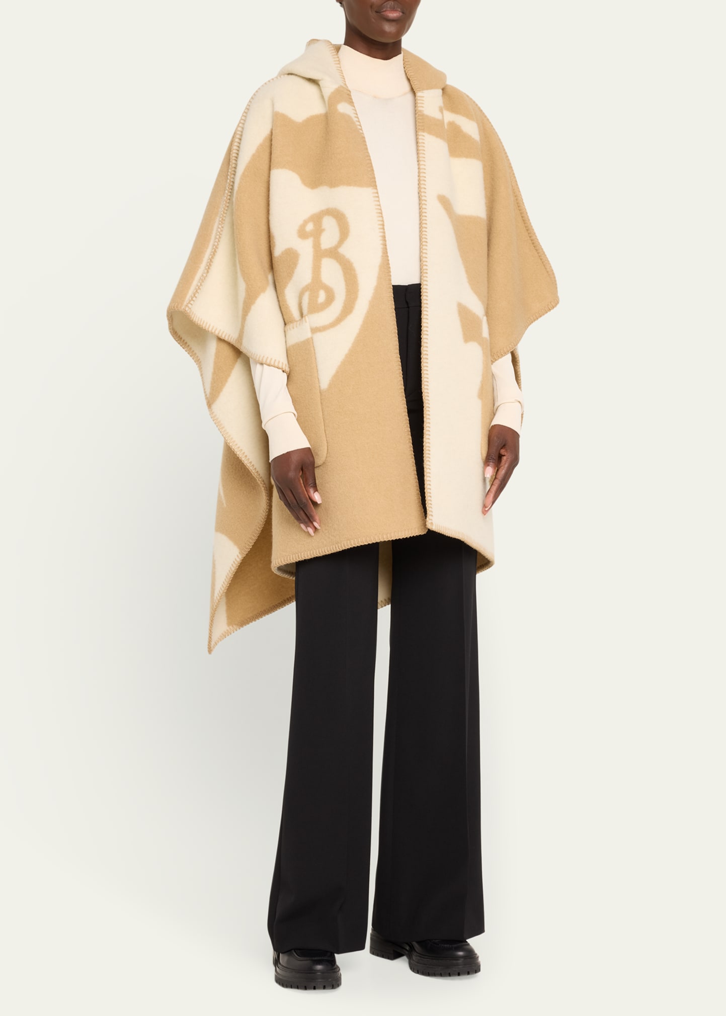 Burberry Catherine EKD Wool Hooded Cape - Bergdorf Goodman