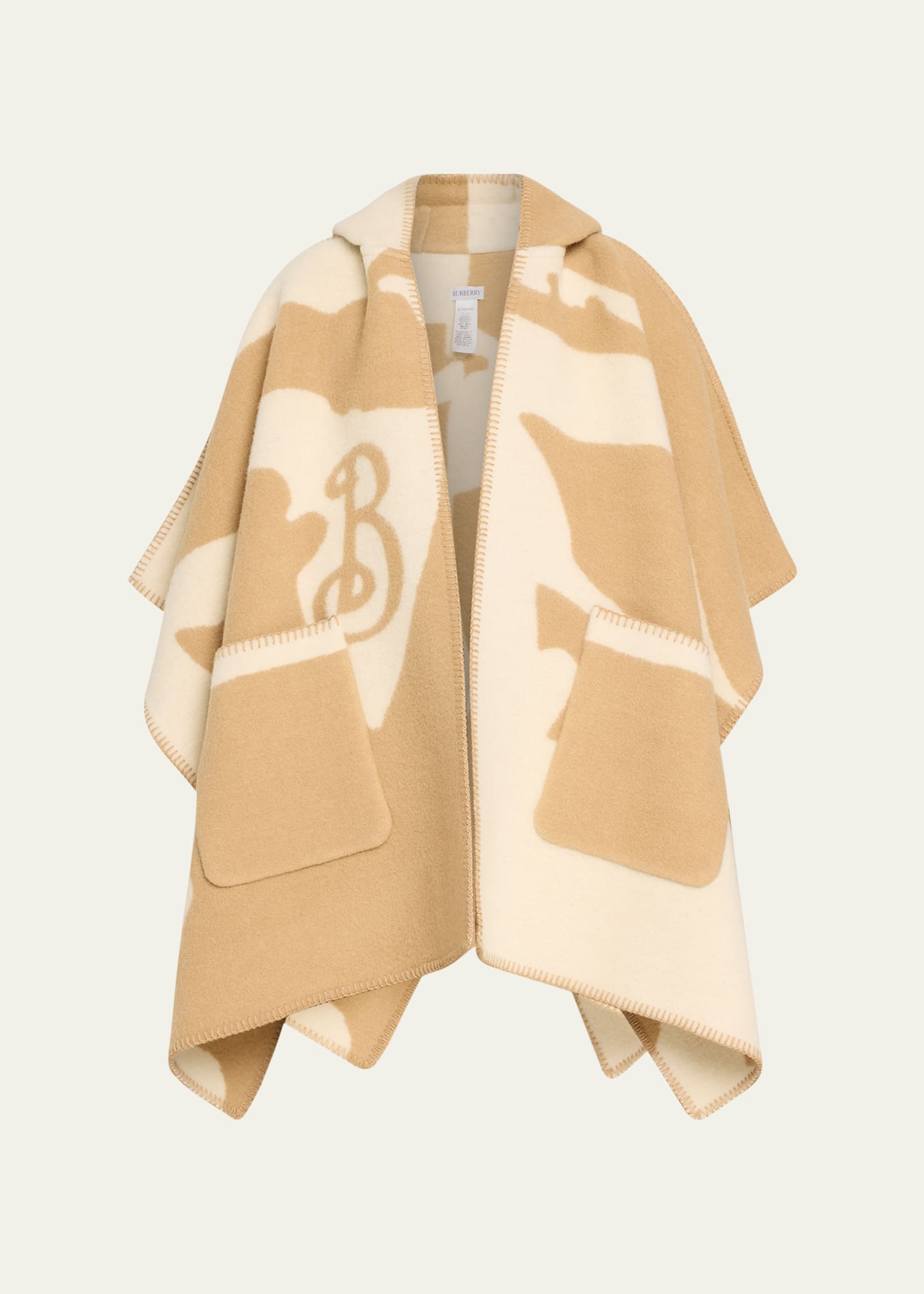 【BURBERRY】WOOL CAPE Burberry Catherine EKD Wool Hooded Cape - Bergdorf Goodman