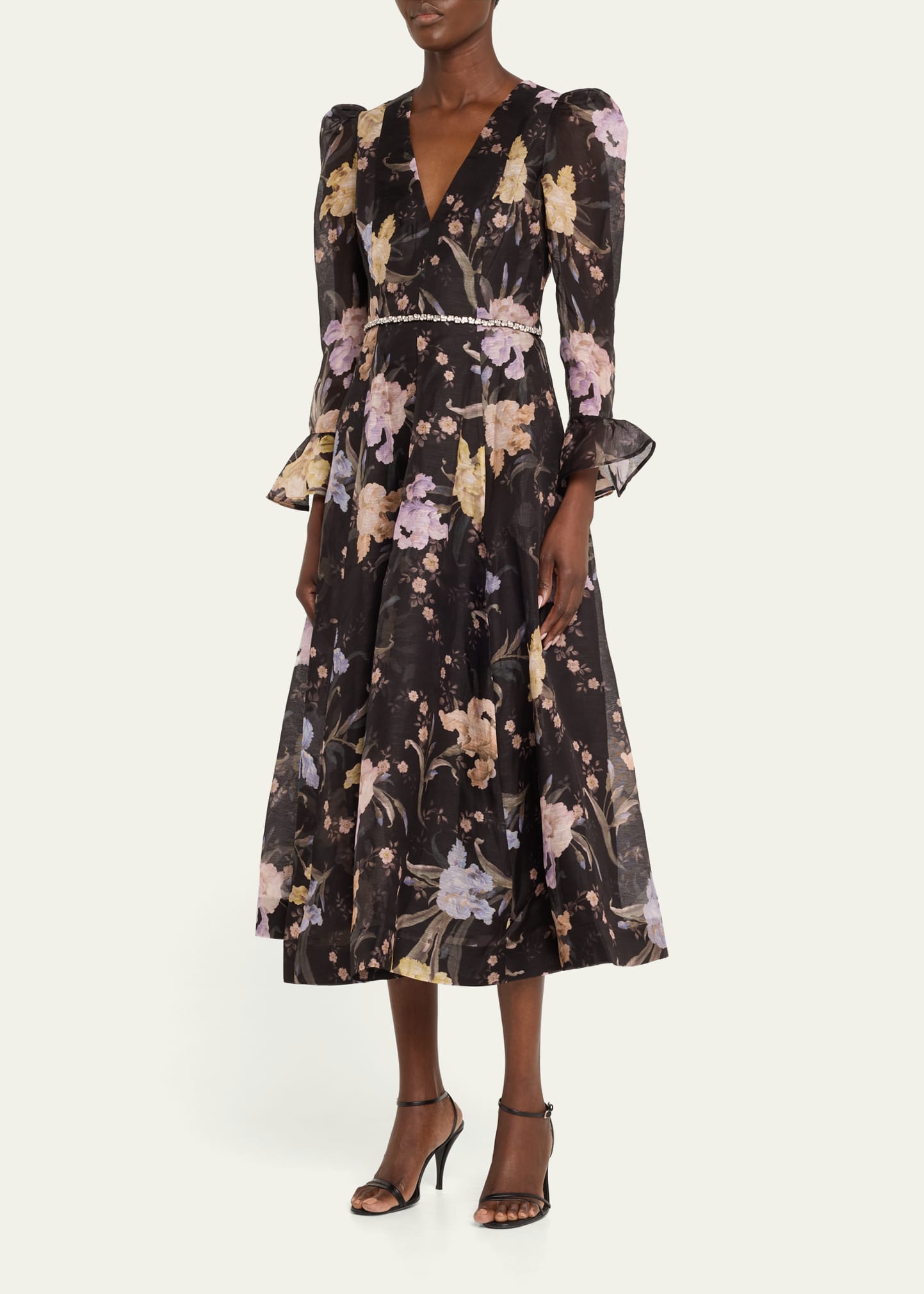 becca midi dress Becca Navy White and Pink Ruched Side Midi Dress