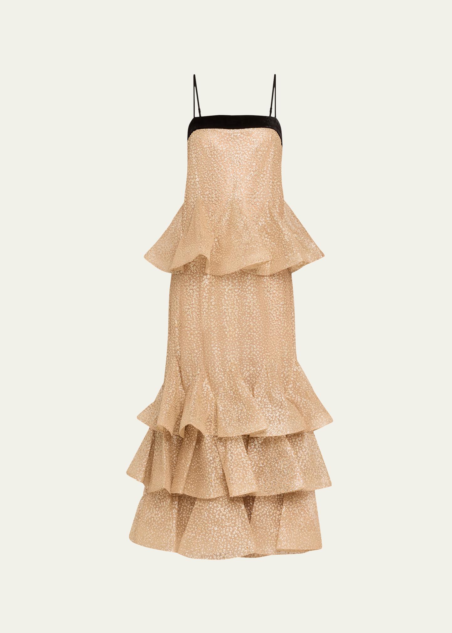 Zimmermann Pavilion Glitter Flutter Slip Dress