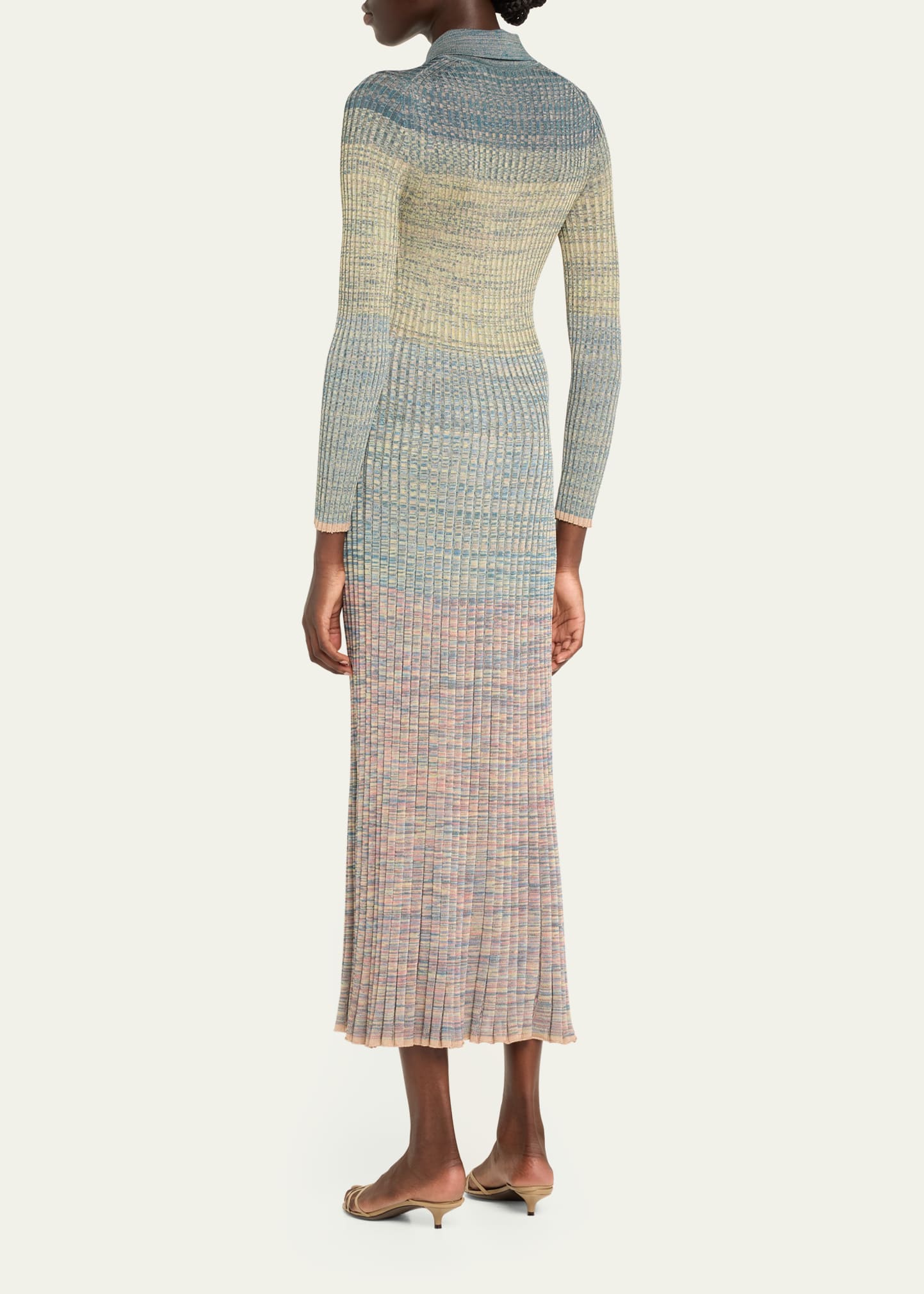 Zimmermann Mouline Rib Long-Sleeve Midi Polo Dress - Bergdorf Goodman