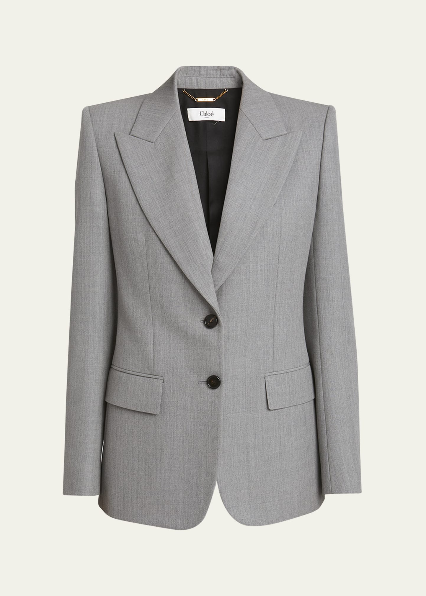 【関税&送料込】Chloe Mustard Wool Blazer Chloé TAILORED JACKET IN WOOL GRAIN DE POUDRE | REVERSIBLE