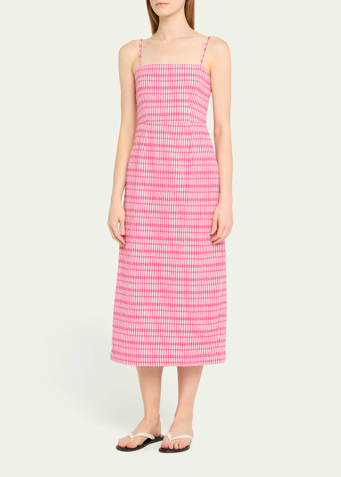 Ciao Lucia Lareina Seersucker Midi Dress - Bergdorf Goodman