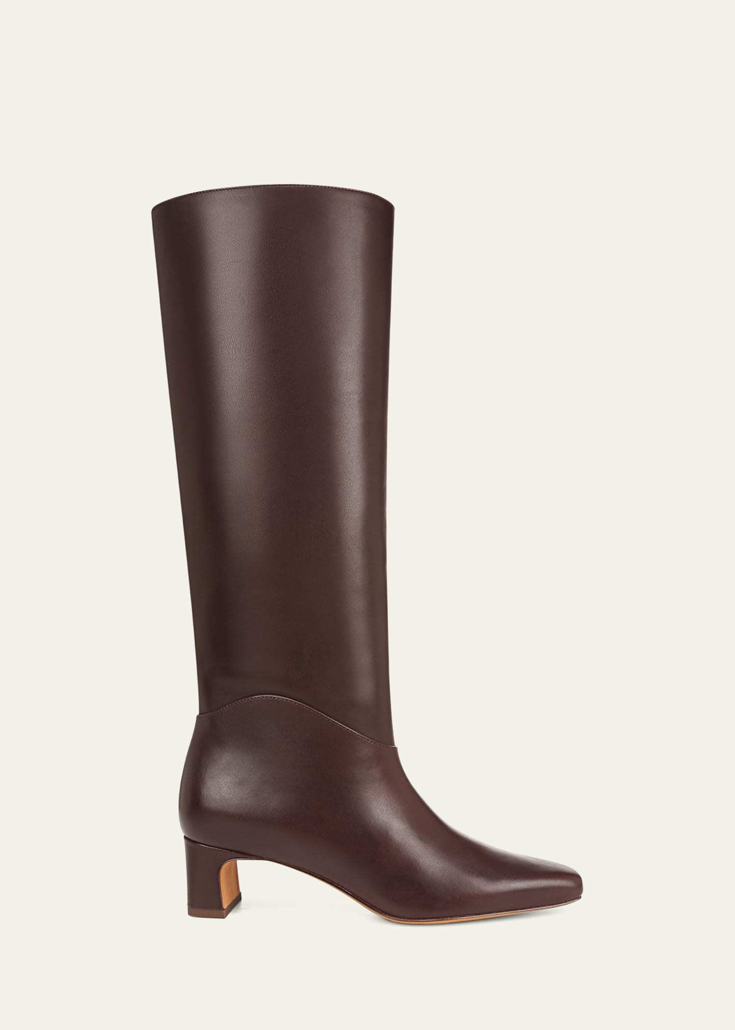 Calfskin Kitten-Heel Knee Boots