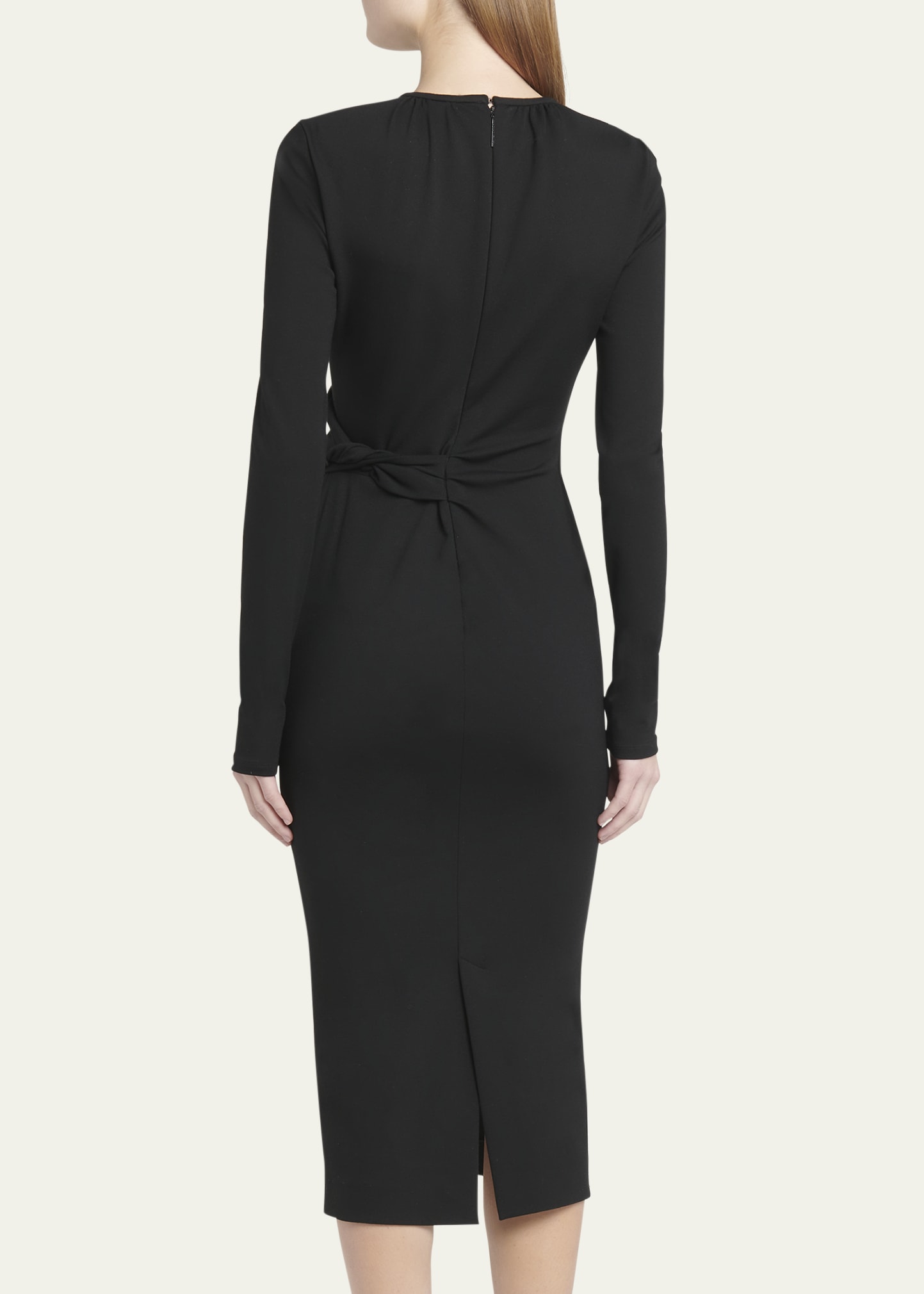 Giorgio Armani - ASV Viscose-blend Midi Dress, Woman, Black, Size: 38