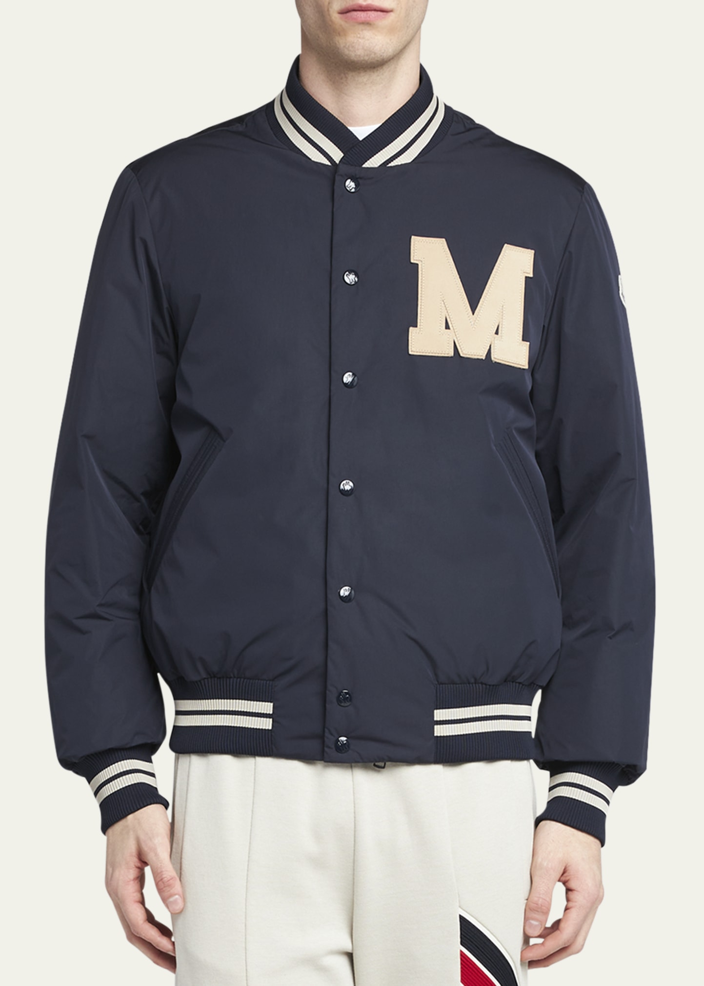 Moncler Men's Lateltin Padded Varsity Bomber Jacket - Bergdorf Goodman