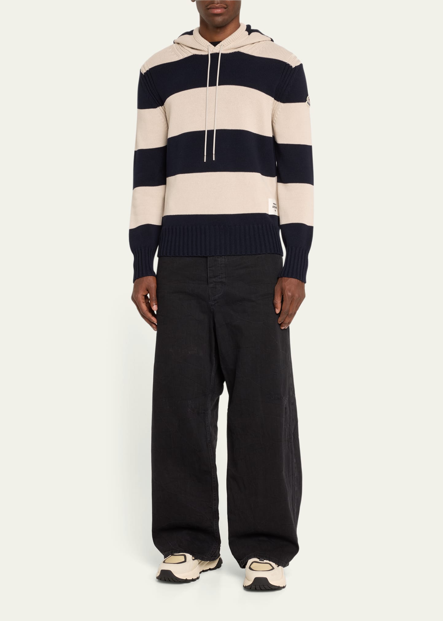 【希少】 MONCLER Striped cotton hoodie フーディ ボーダー bg_4833529_100060_c