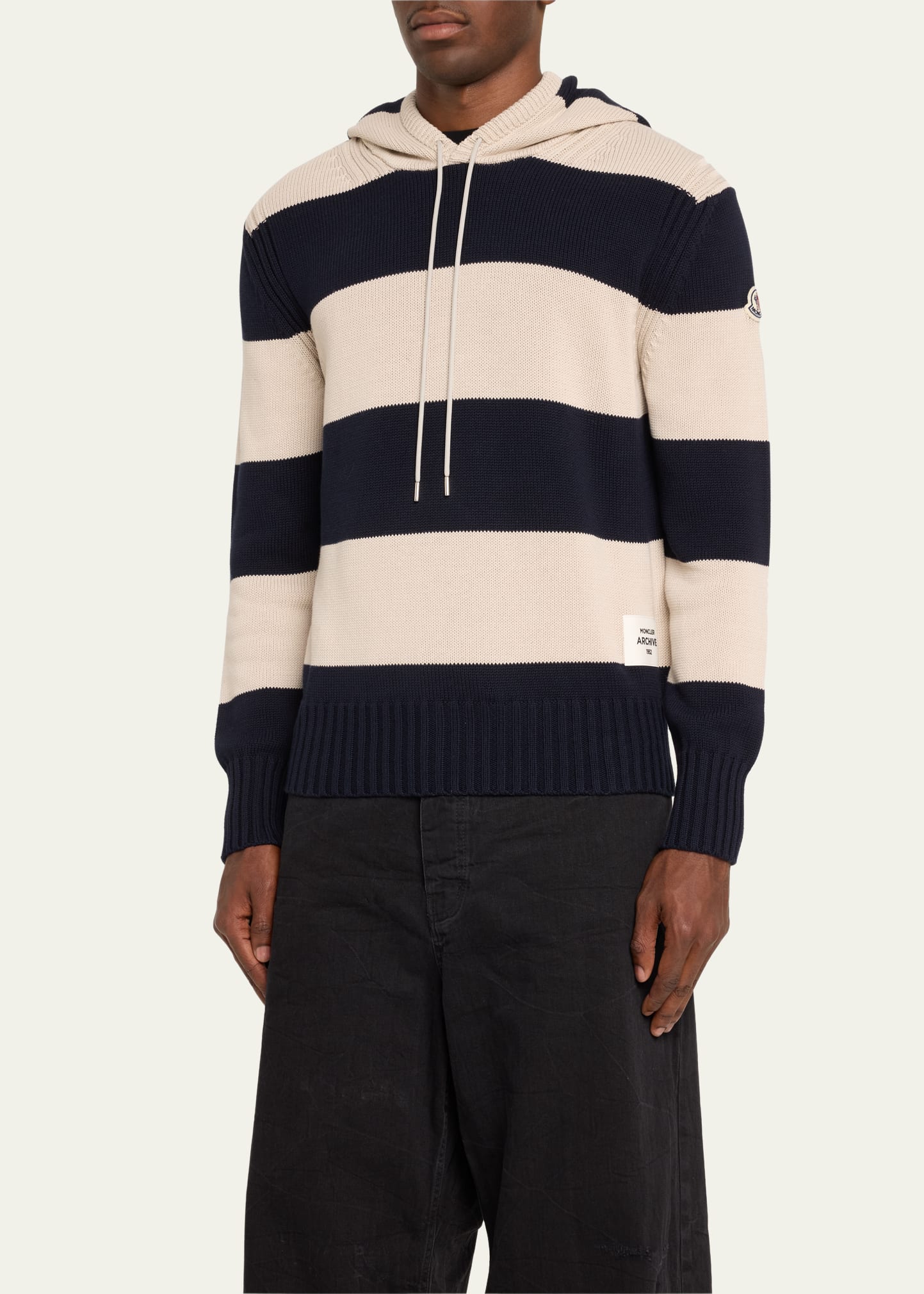 【希少】 MONCLER Striped cotton hoodie フーディ ボーダー bg_4833529_100060_c