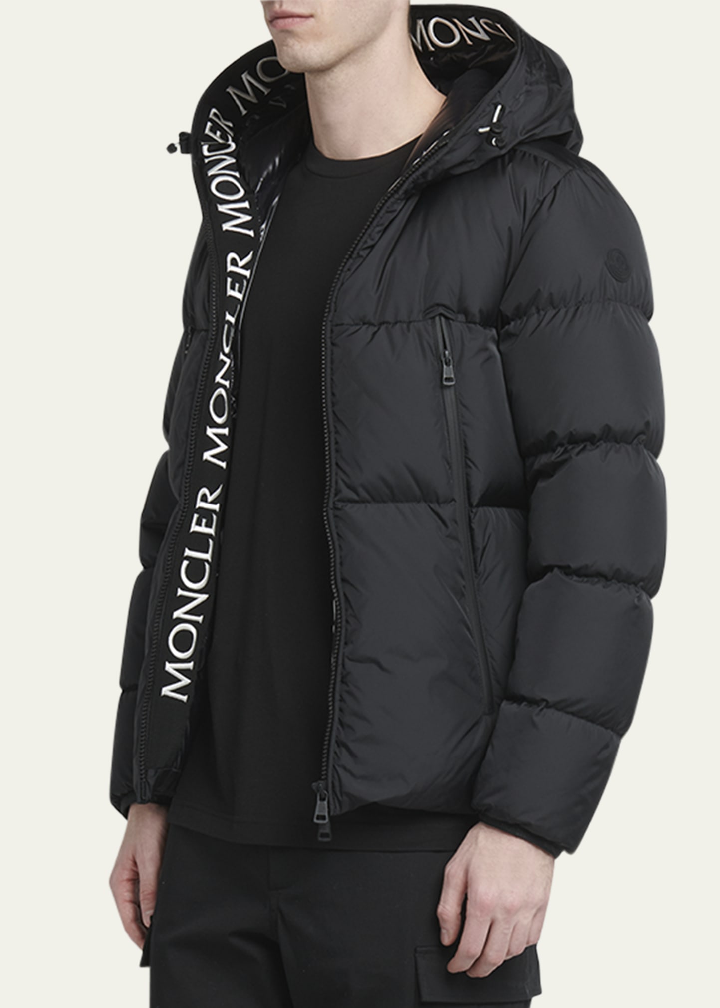 MONCLER｜JACKETS (1A00128 5986N 050) MONCLER Reversible Convertible Canvas-Trimmed Quilted Shell