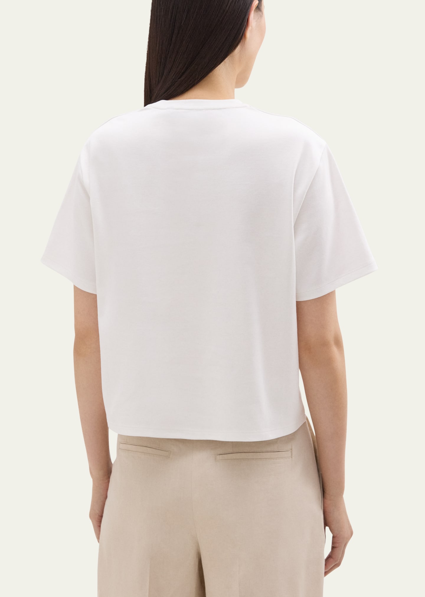 Theory Clinton Knit Short-Sleeve Boxy Crewneck Tee