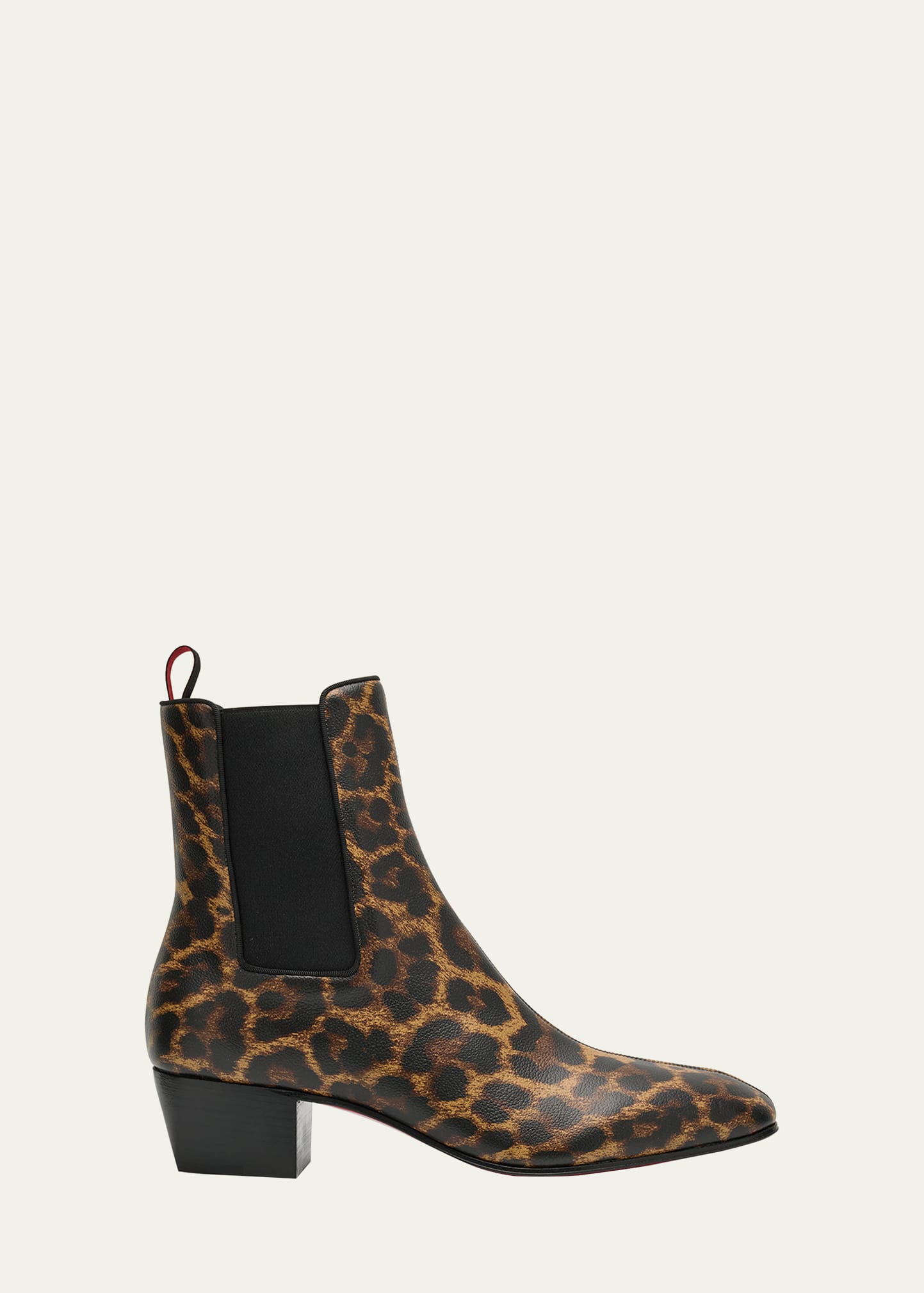 Christian Louboutin Men's Rosalio Leopard Red Sole Chelsea