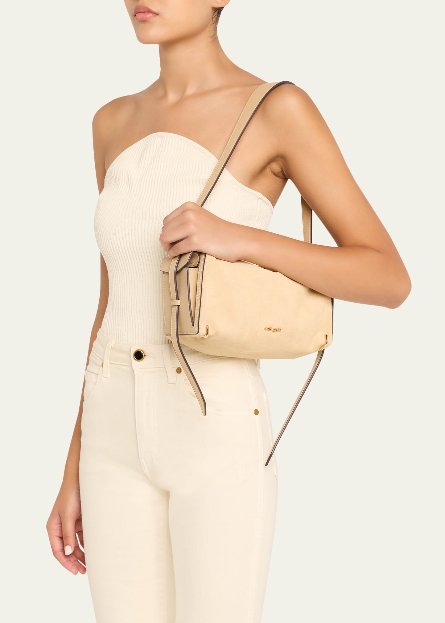 Cult Gaia Natasha Zip Suede & Leather Shoulder Bag - Bergdorf Goodman