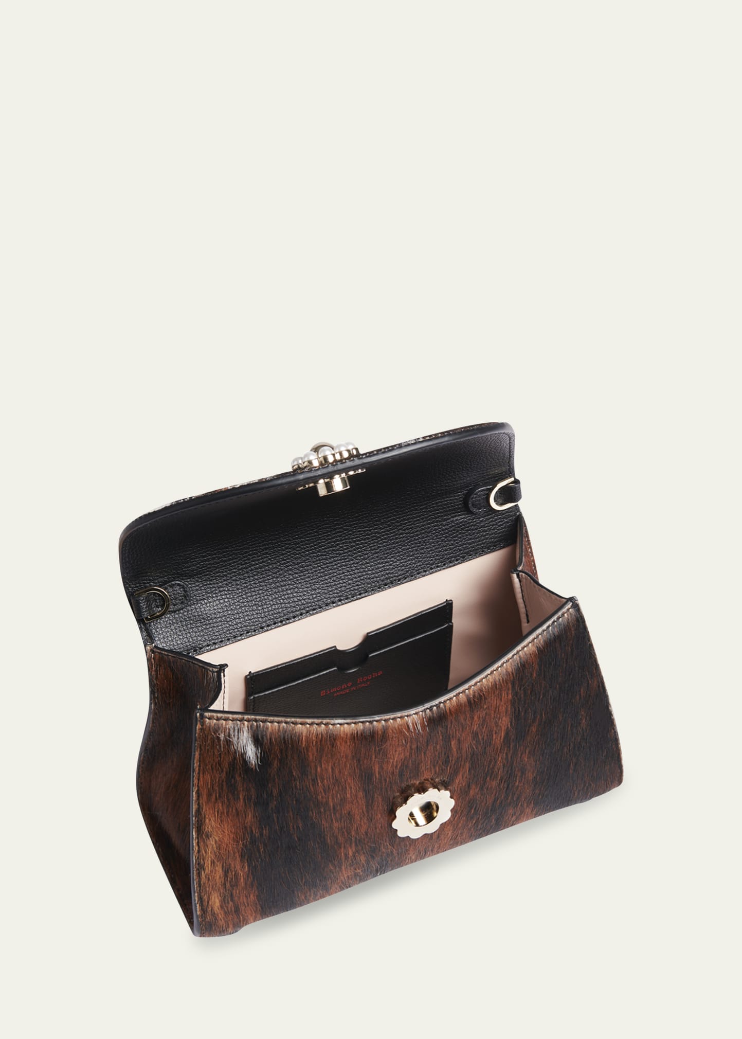 【SIMONE ROCHA】Valentine calf hair shoulder bag Simone Rocha Valentine Calf Hair Pochette Crossbody Bag