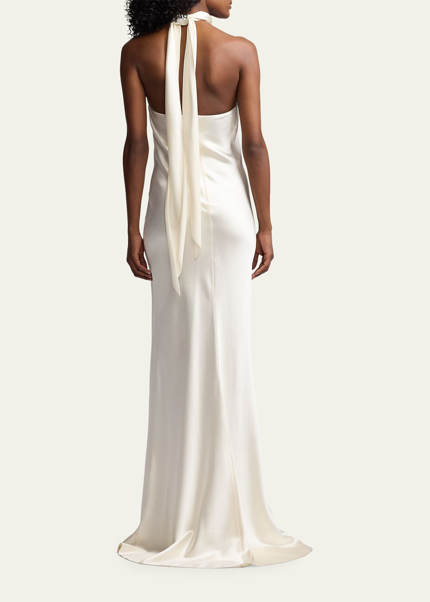ralph lauren silk white dress Ralph Lauren Chilton Stretch Satin Evening Dress