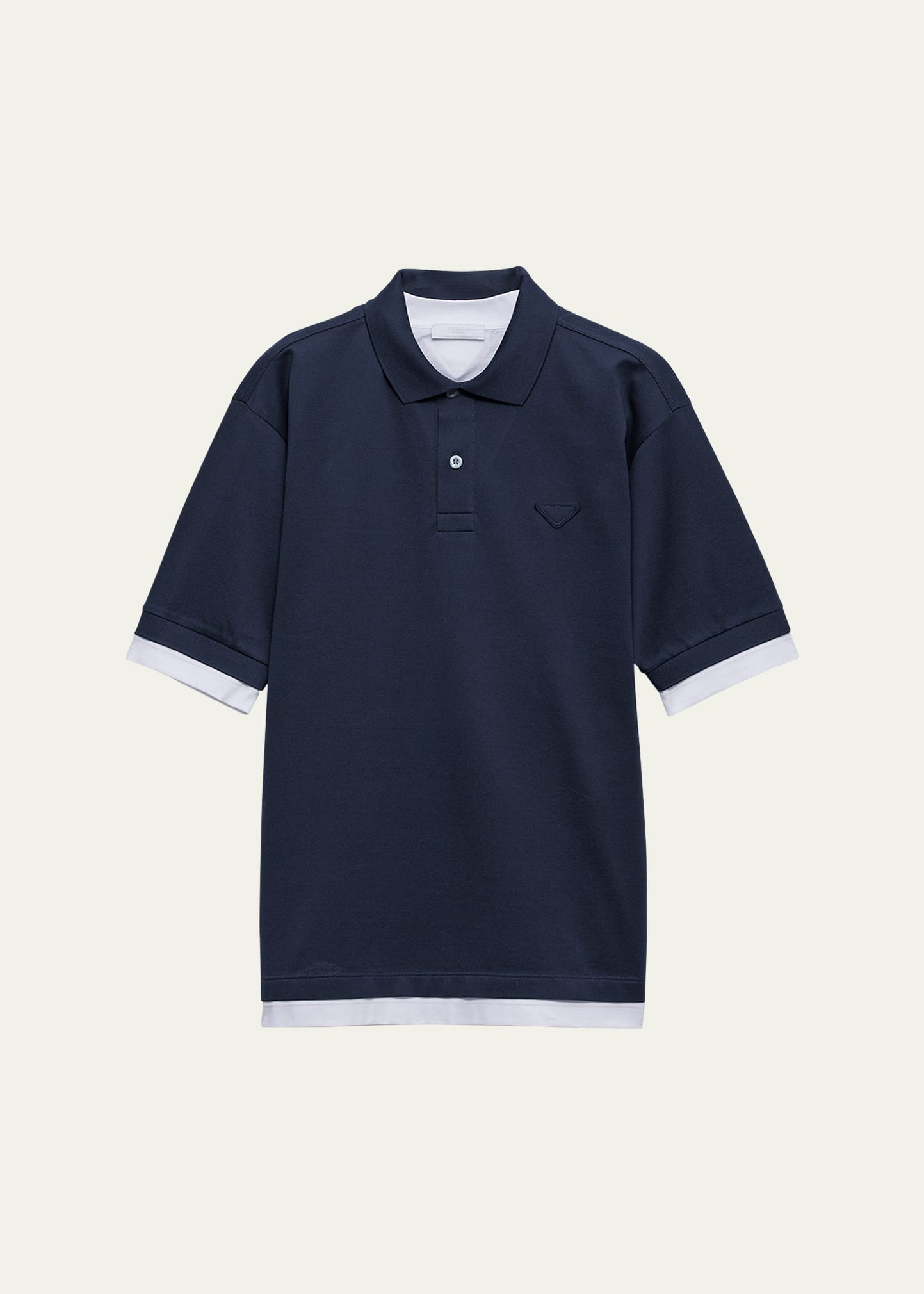 Prada Men's Double-Layer Polo Shirt - Bergdorf Goodman