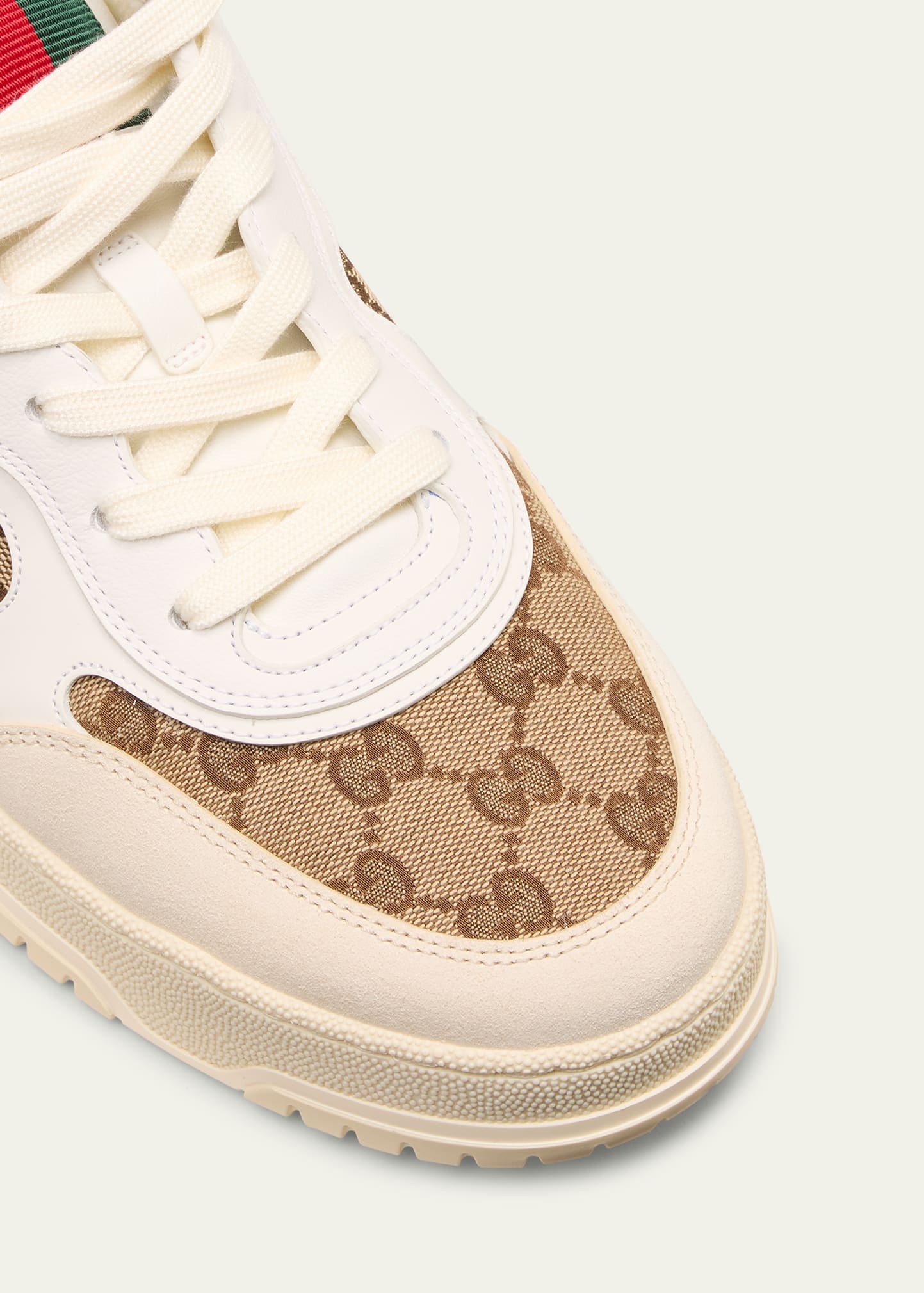 Gucci Men's Re-Web GG Supreme Canvas and Leather Sneakers