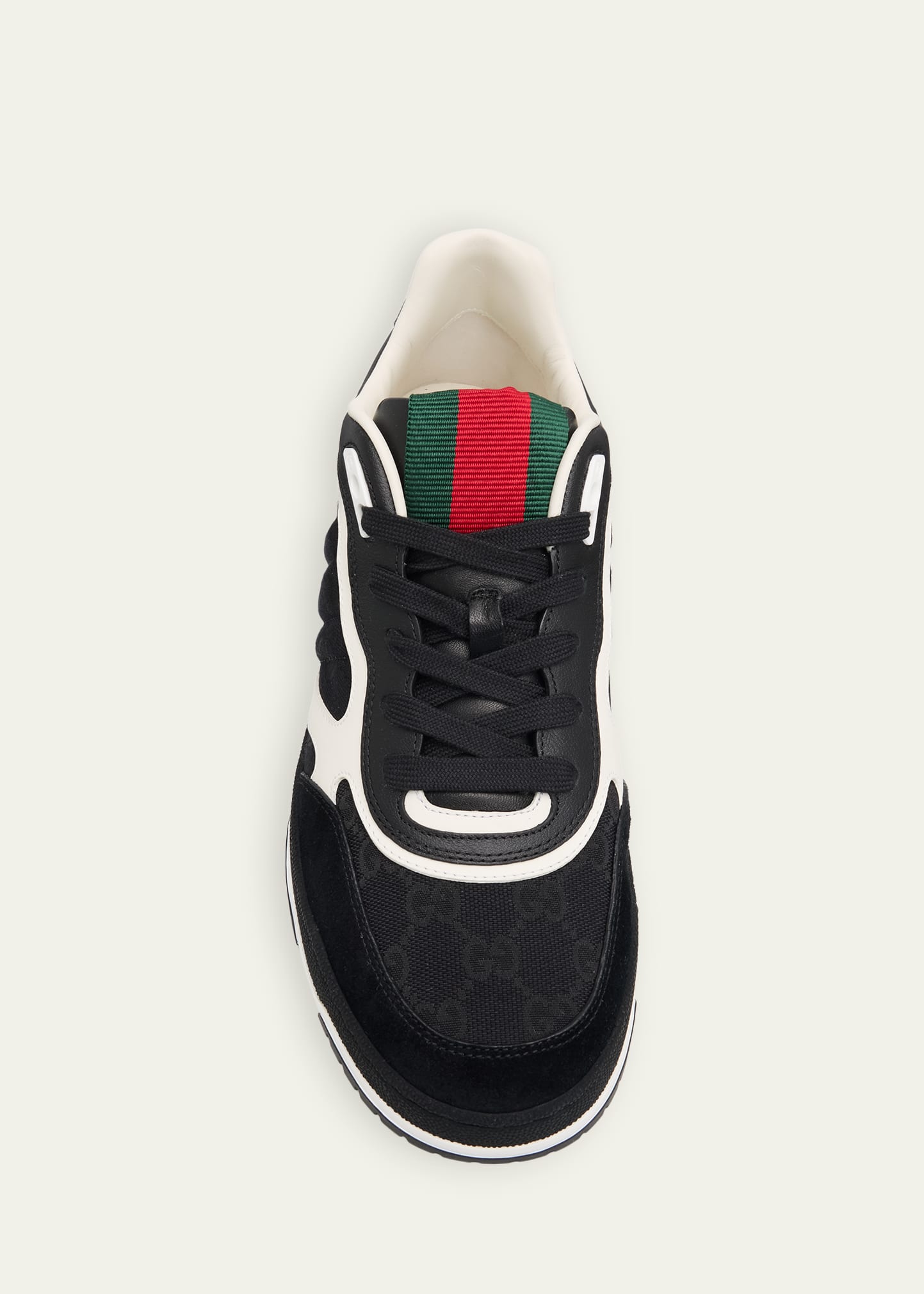 Gucci Men's Re-Web GG Supreme Canvas and Leather Sneakers