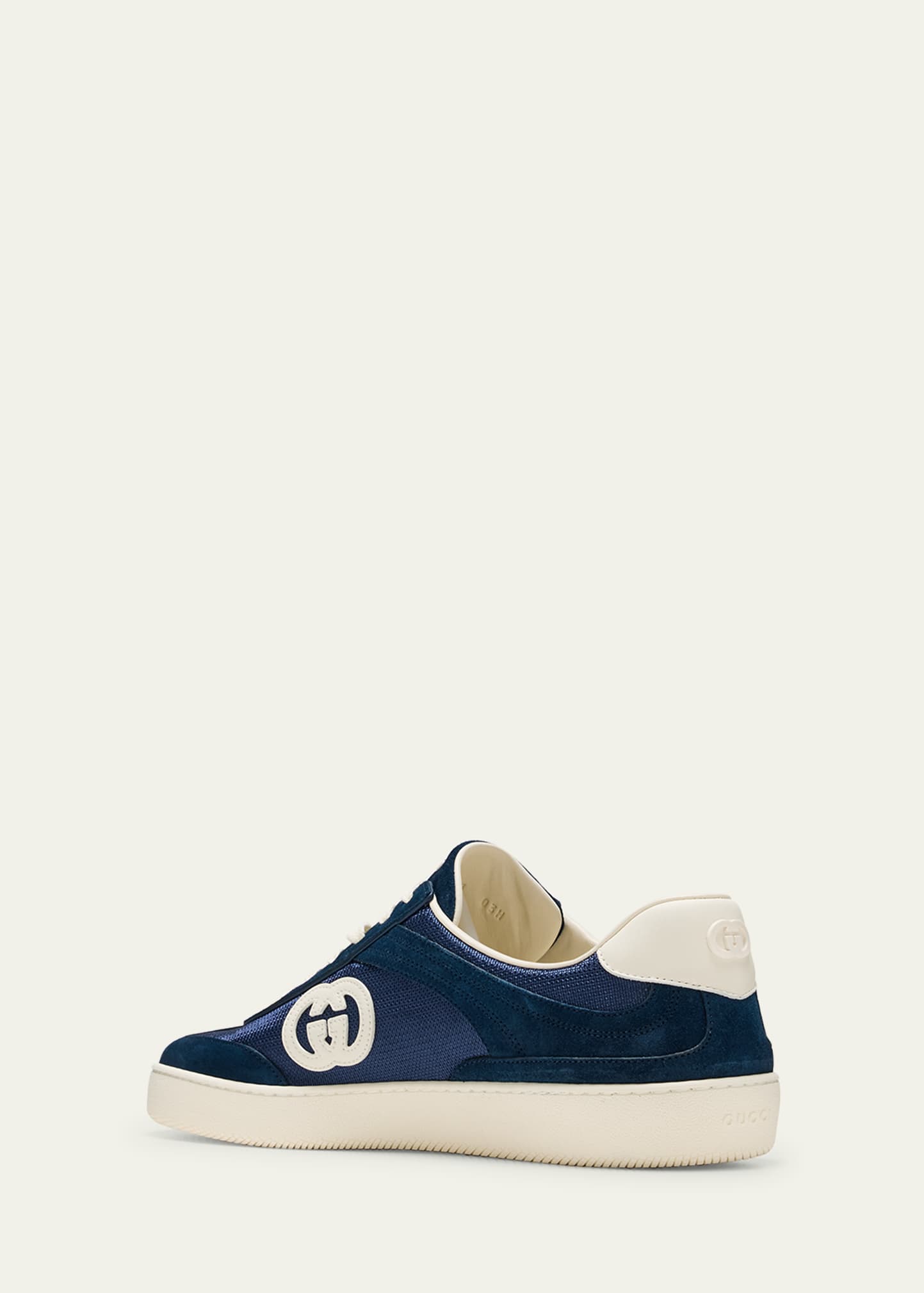 Gucci Men's G75 Canvas and Suede T-Toe Low-Top Sneakers - Bergdorf