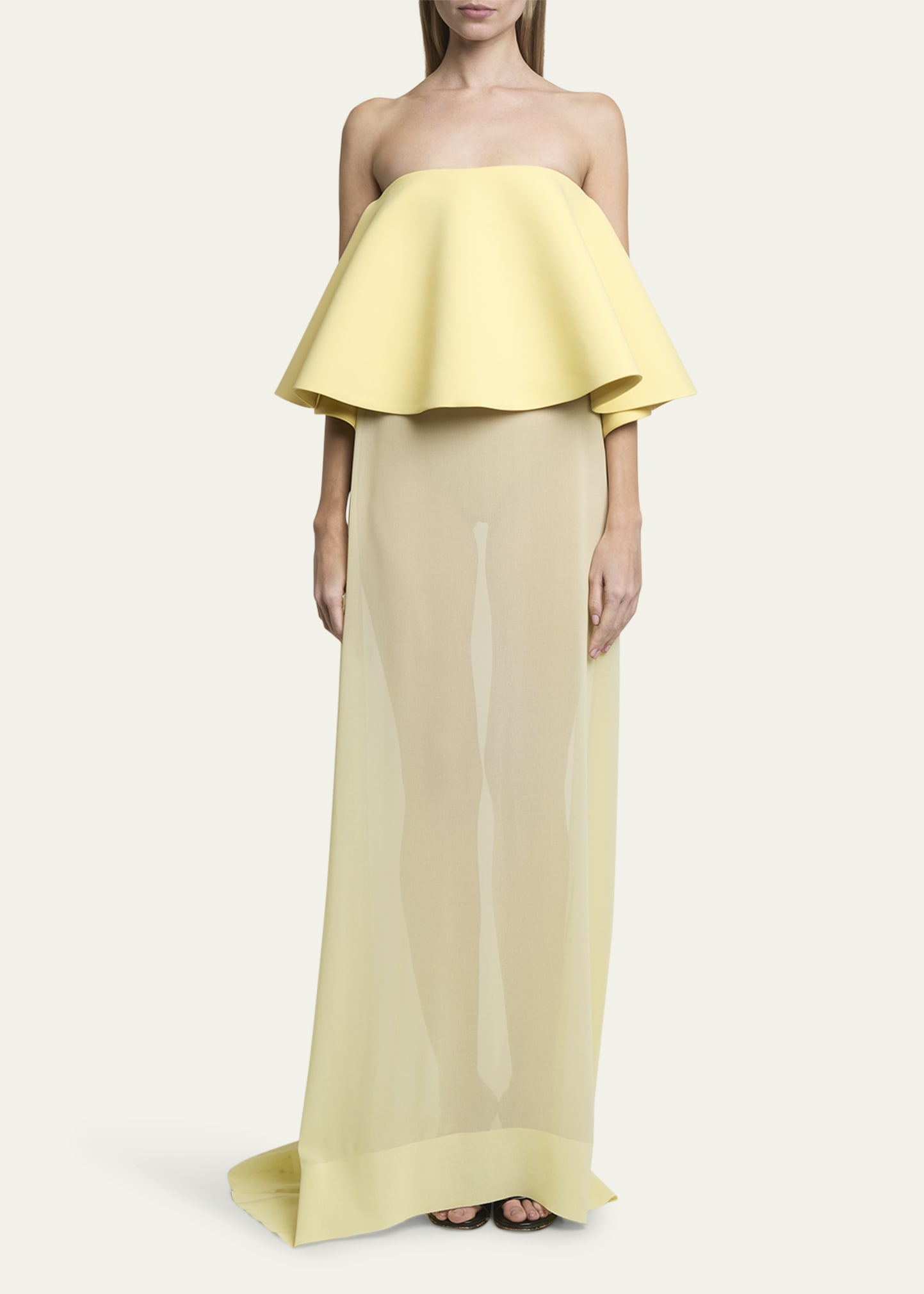 jacquemus sheer dress JACQUEMUS La Robe Mazzolu in Off White Embroidery