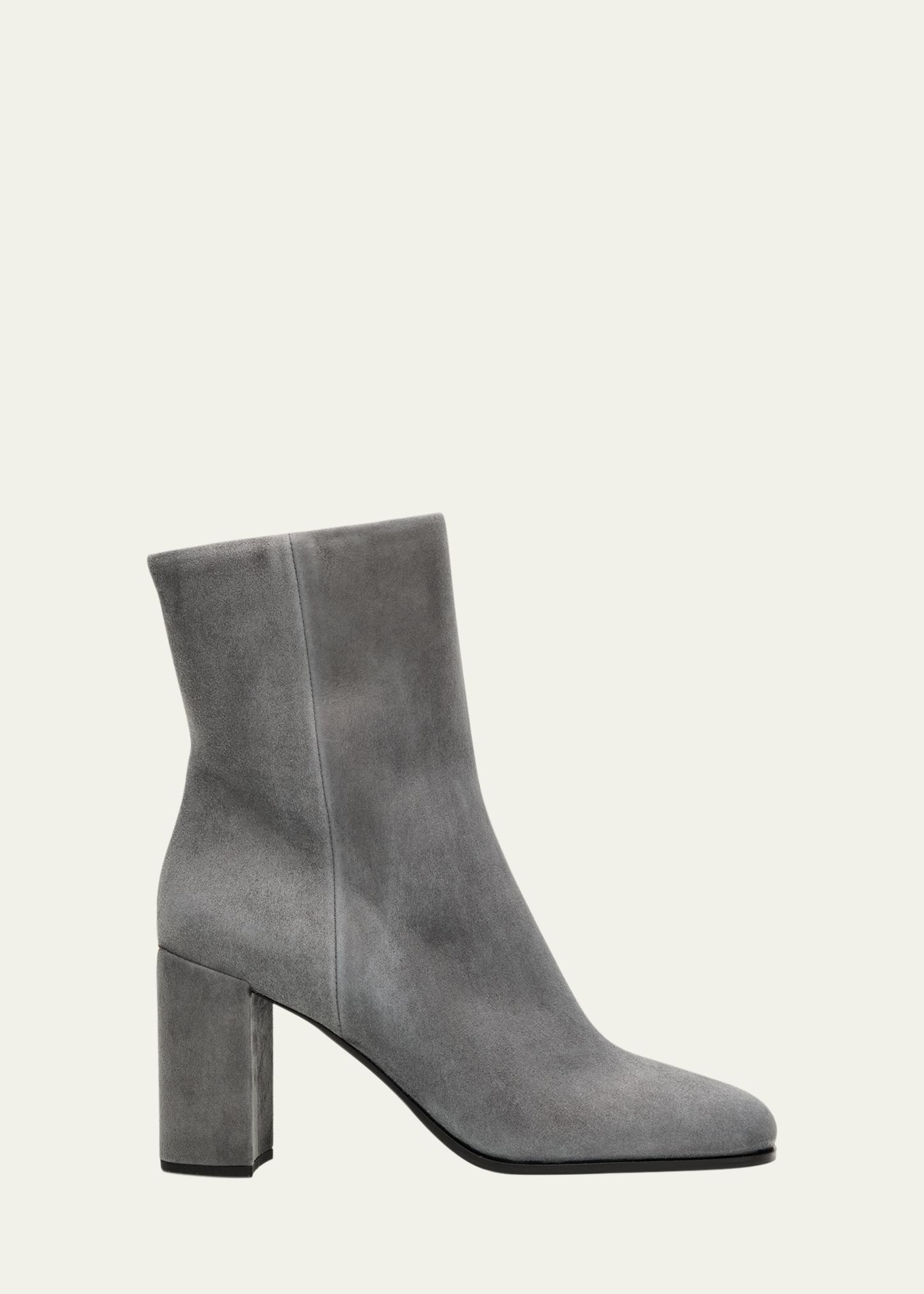 Prada Grey Suede Ankle Chukka Boots Prada 135mm Gray Taupe Platform Suede Lace Up Bambu Zip  main image 3