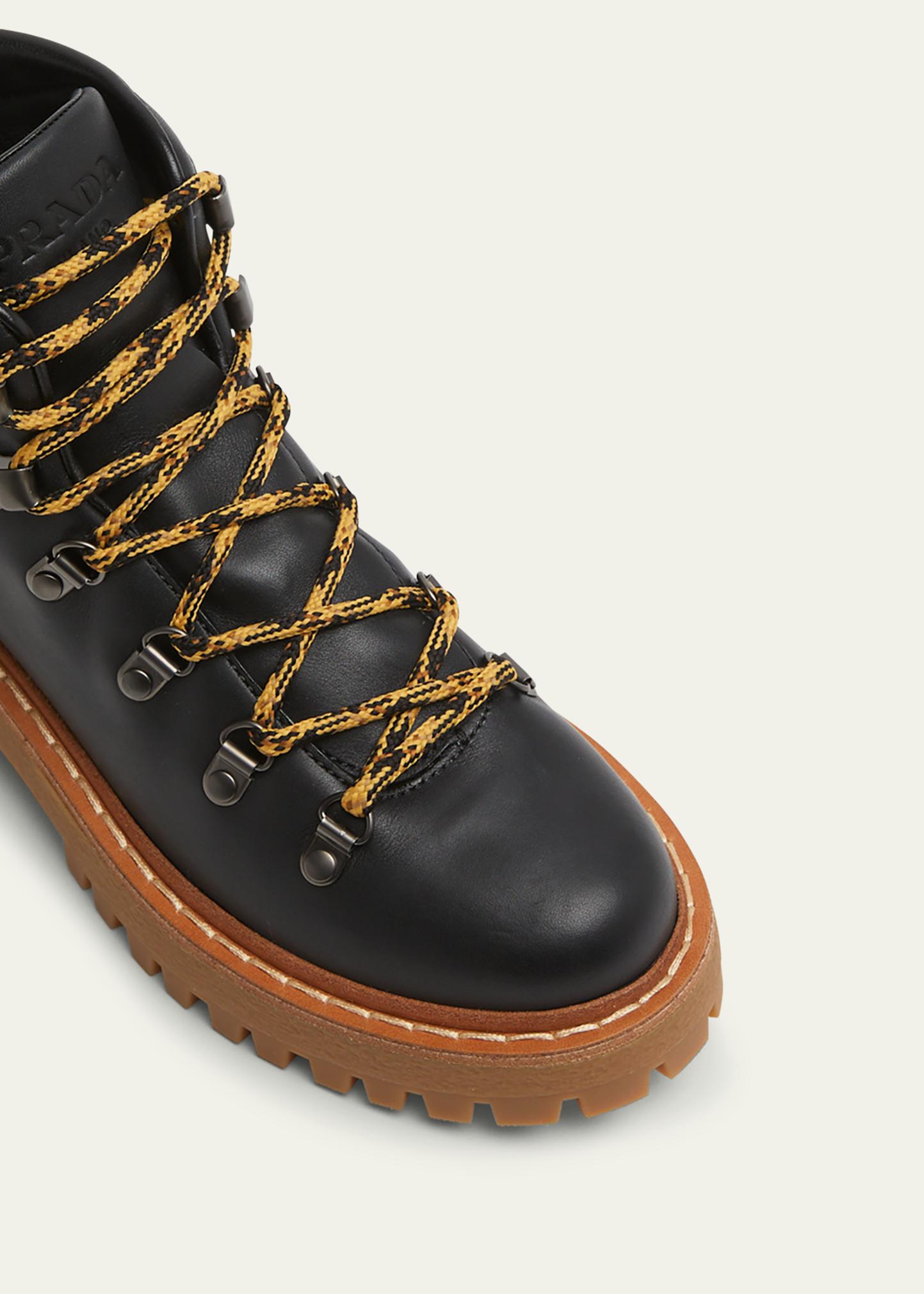 Prada St. Moritz Calfskin Hiker Boots - Bergdorf Goodman