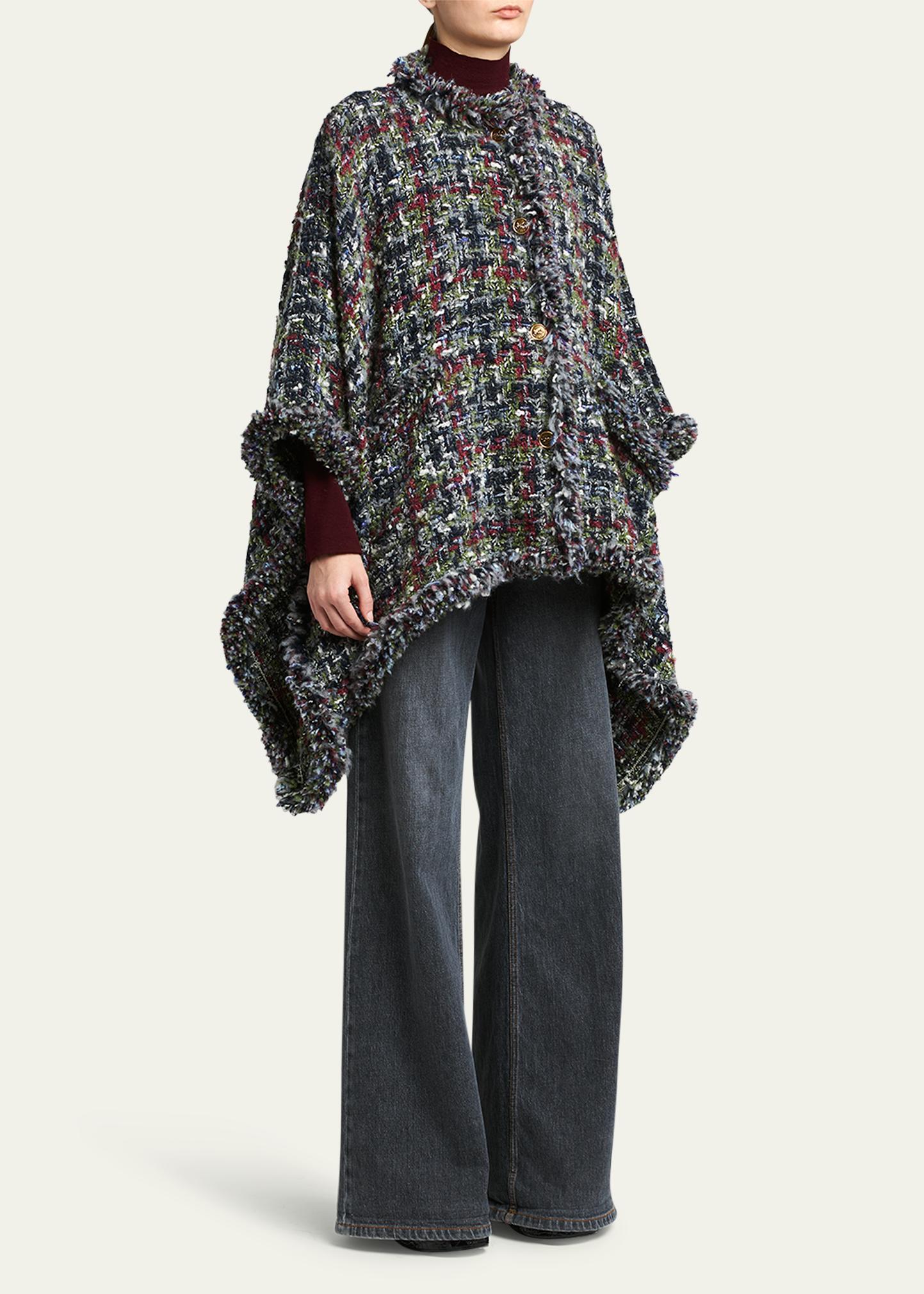 Etro Tweed Wool-Blend Cape - Bergdorf Goodman