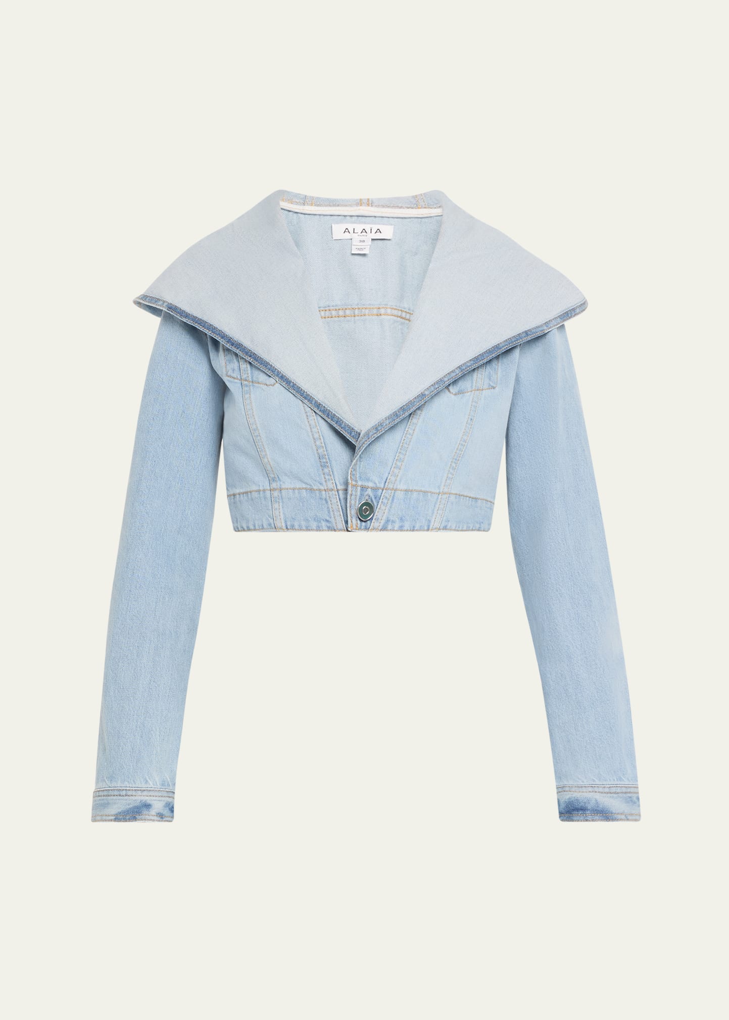 ALAIA Hooded Denim Jacket with Cinched Waist - Bergdorf Goodman