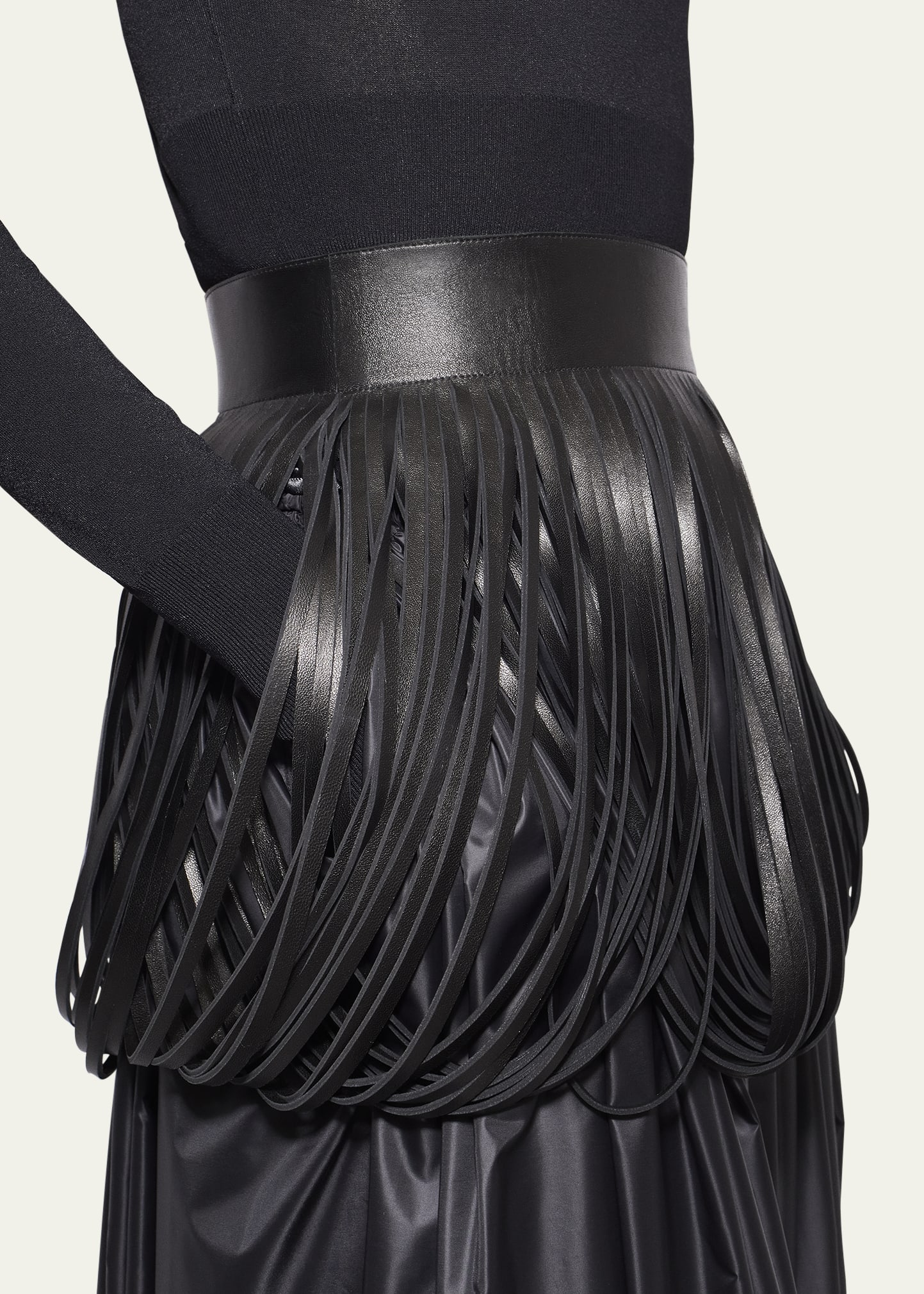 ALAIA Open Fringe Leather Belt Bergdorf Goodman