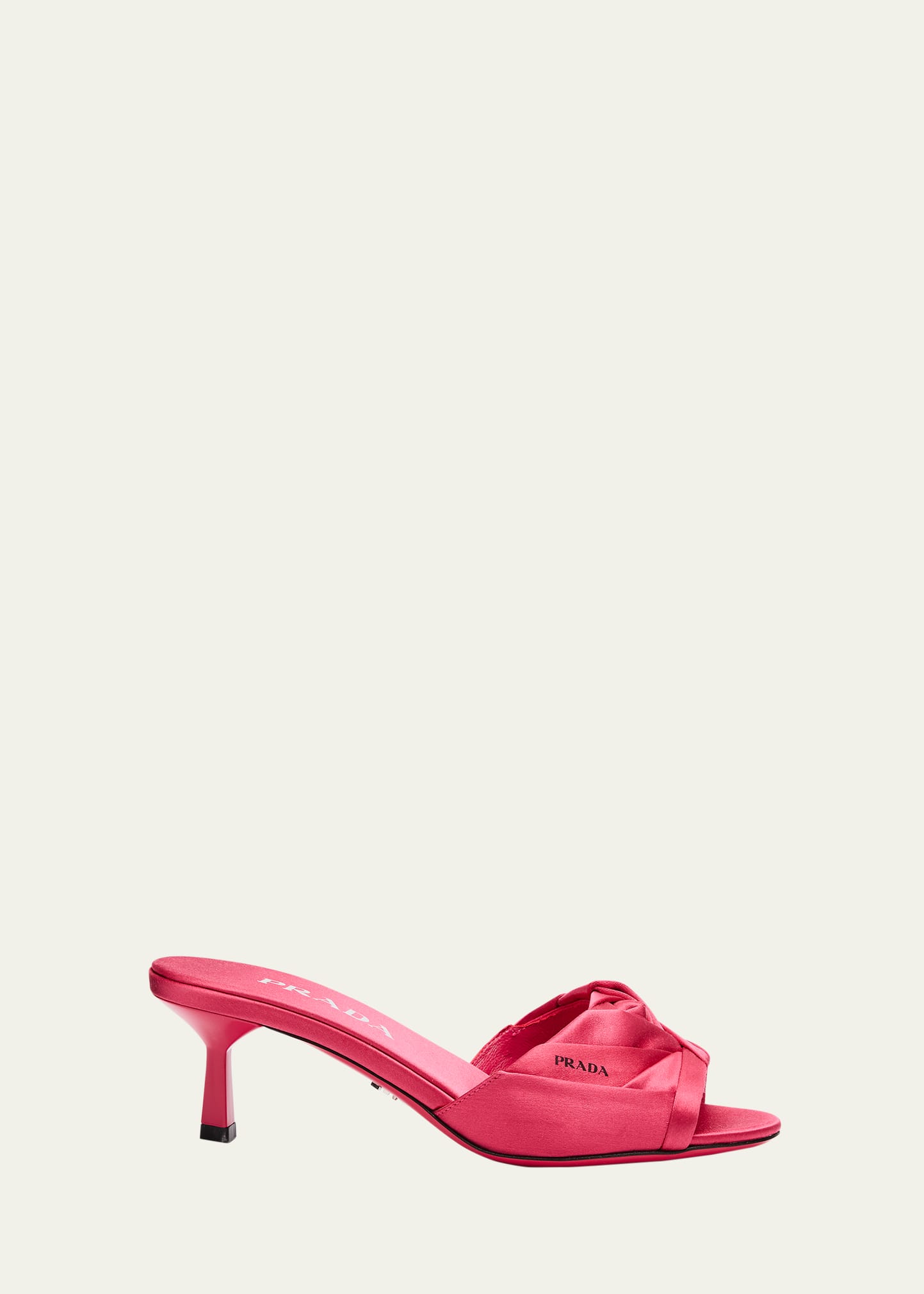 Prada Satin Rose Kitten Mule Sandals - Bergdorf Goodman
