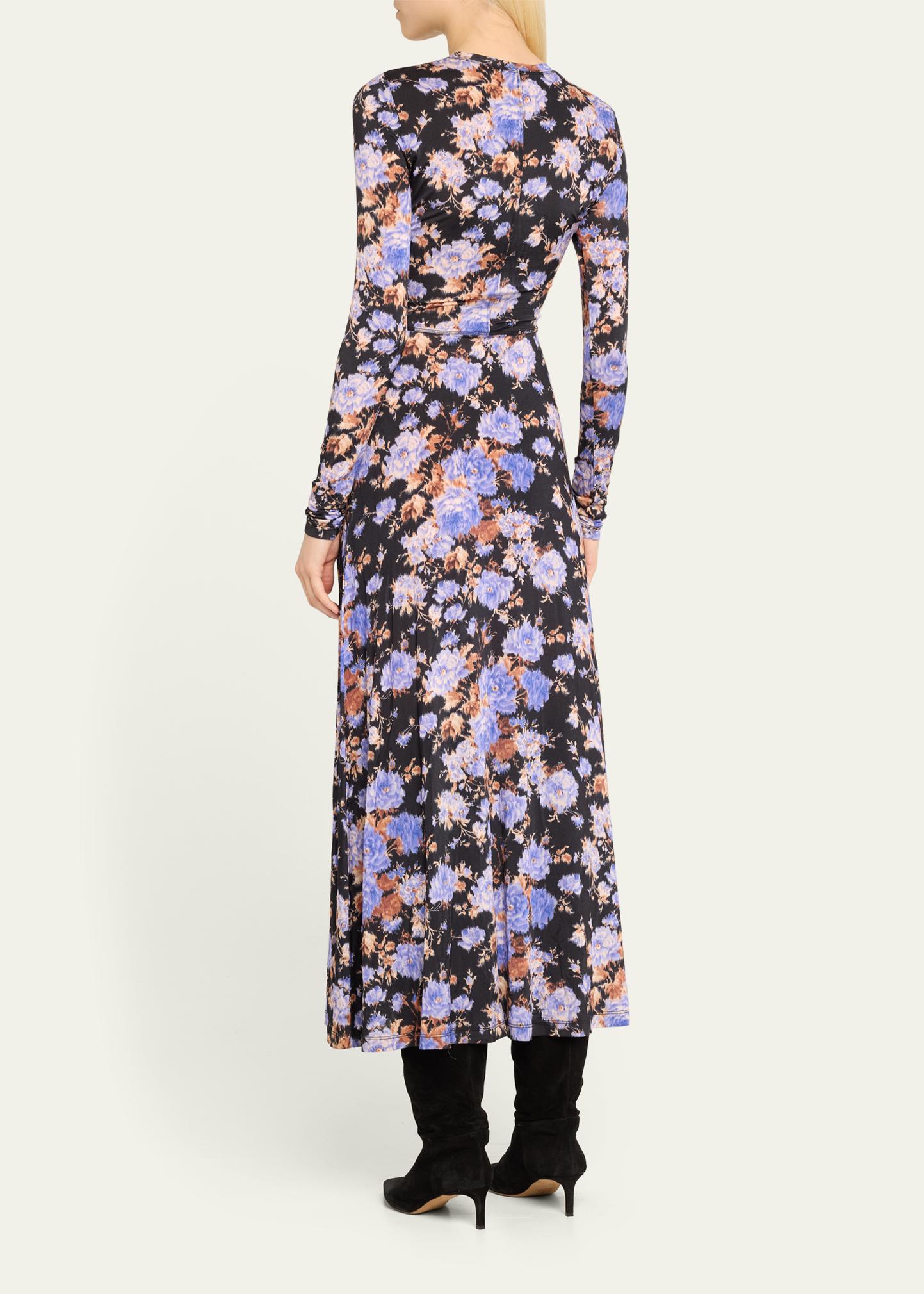 Ulla Johnson Naia Printed Jersey Long-Sleeve Maxi Dress