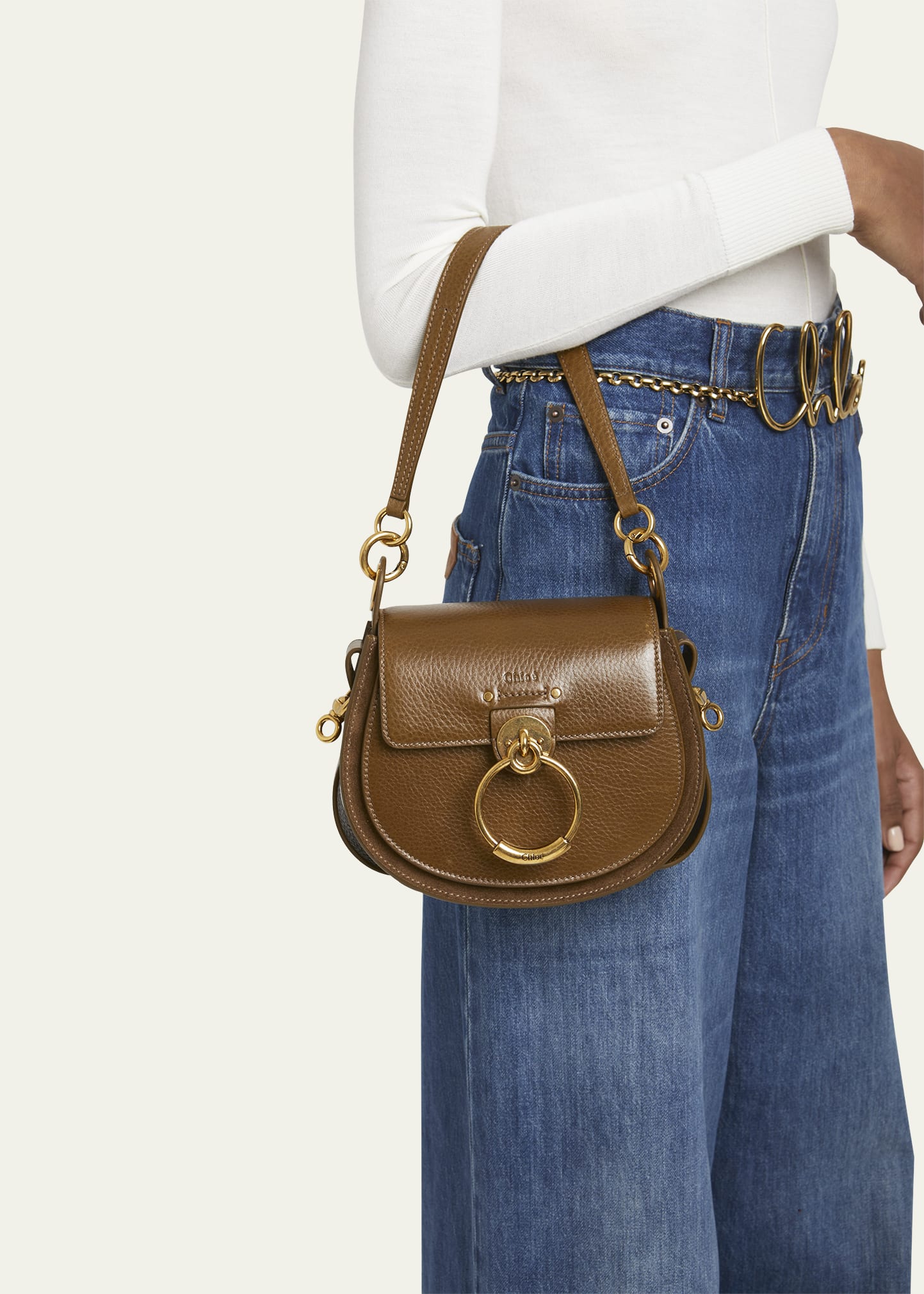 Chloe Tess Flap Saddle Crossbody Bag in Calfskin - Bergdorf Goodman