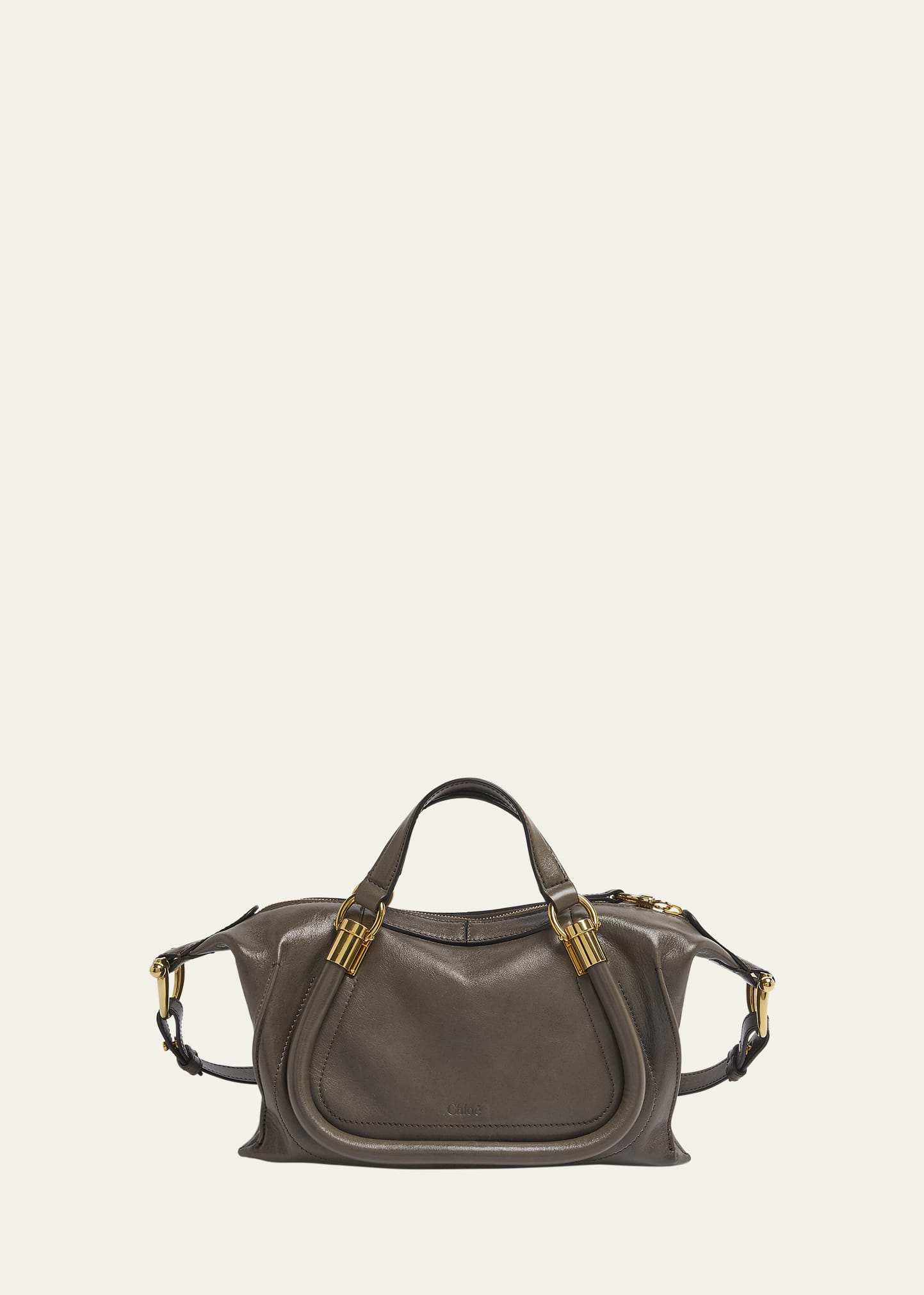【関税＆送料込み】ChloAC Paraty 24 Shiny Leather Bags Chloé Small Paraty 24 Bag in Shiny Leather in Clay brown