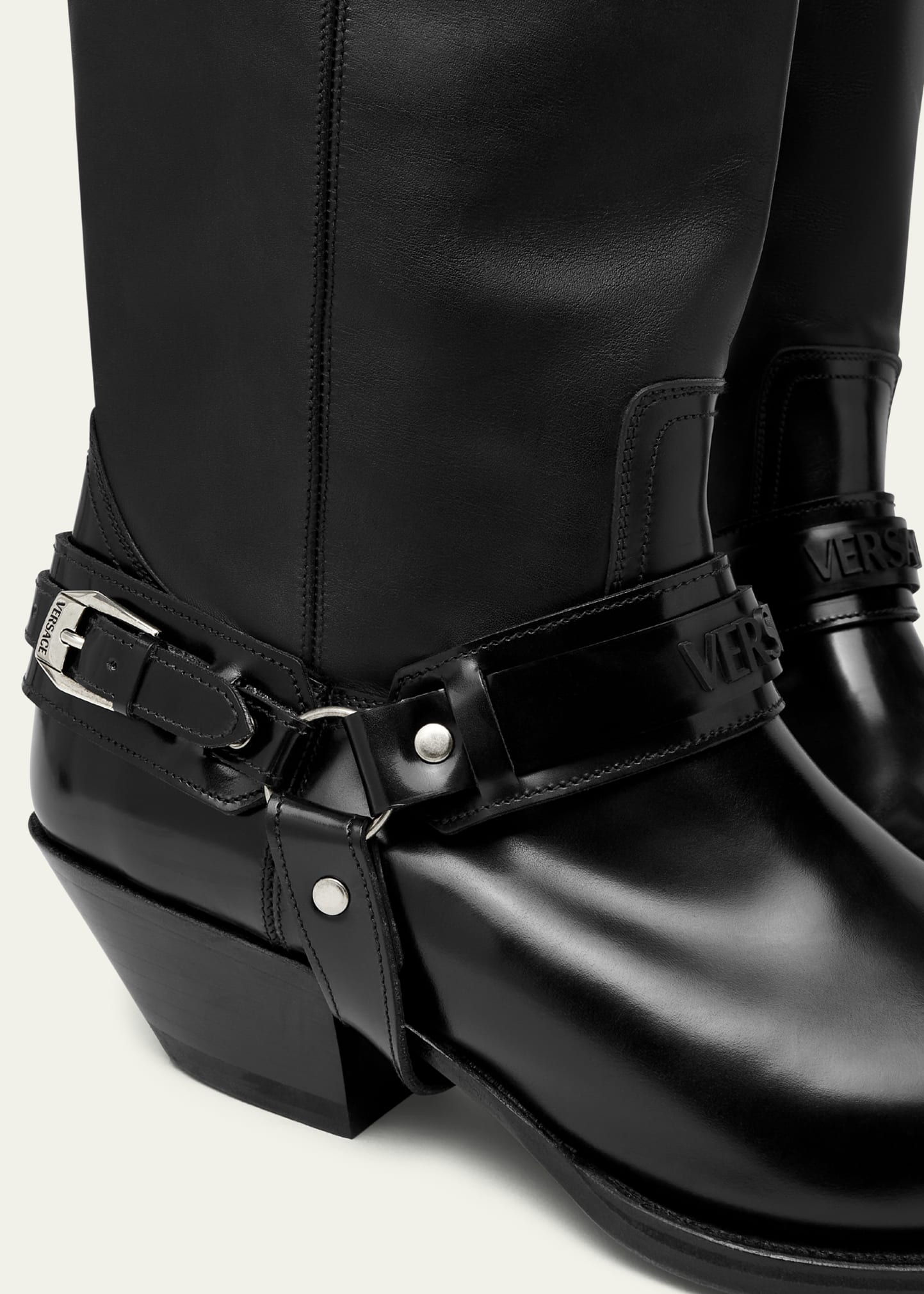 靴 VERSACE Harness design Side-gore Boots Versace Black Medusa Harness Boots for Men | Lyst