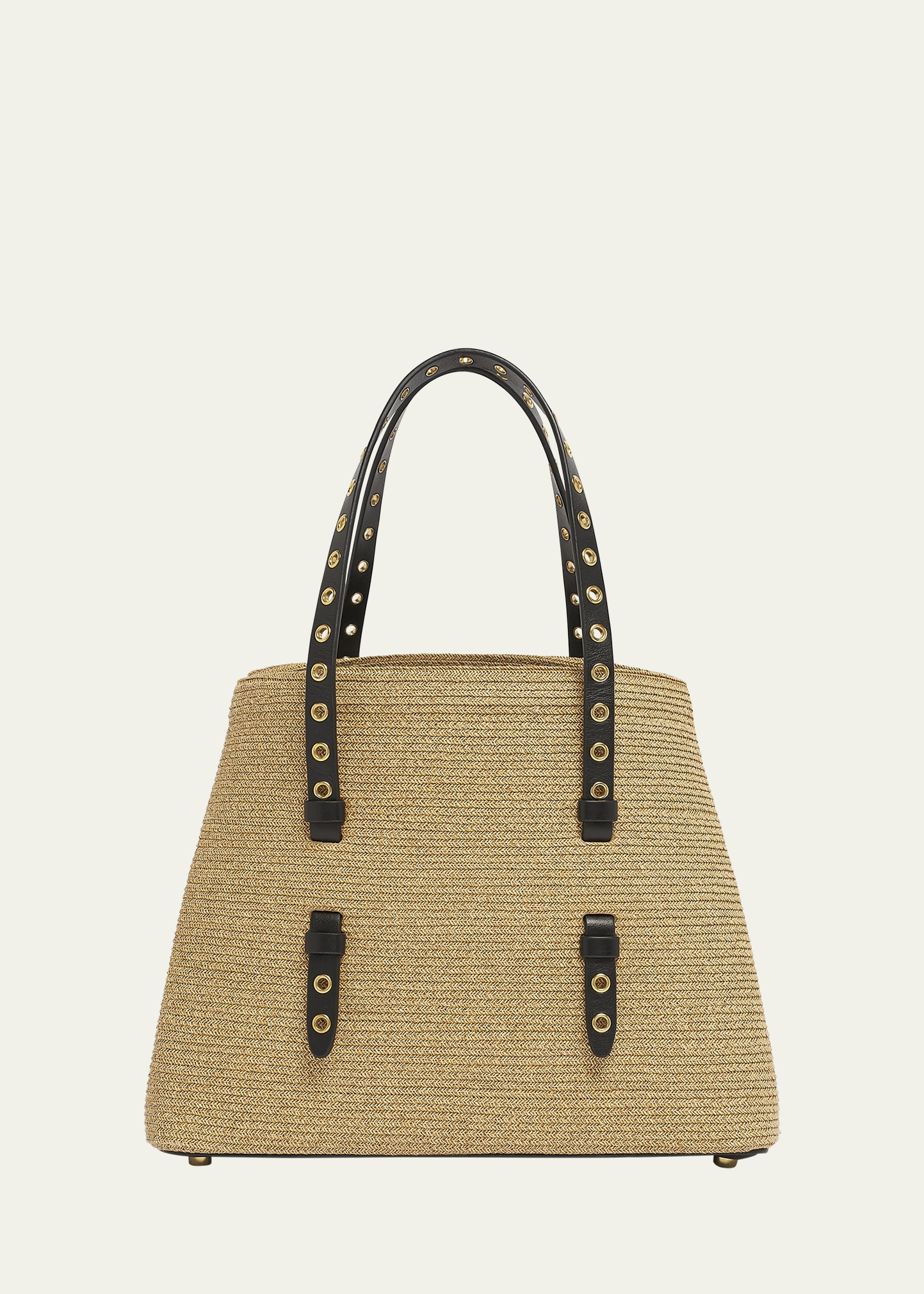 ALAIA Mina 25 Shoulder Bag in Paper Straw and Leather