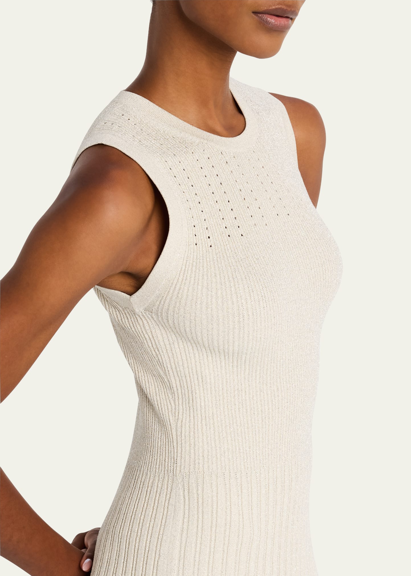 Veronica Beard Nami Sleeveless Metallic Knit Midi Dress - Bergdorf Goodman