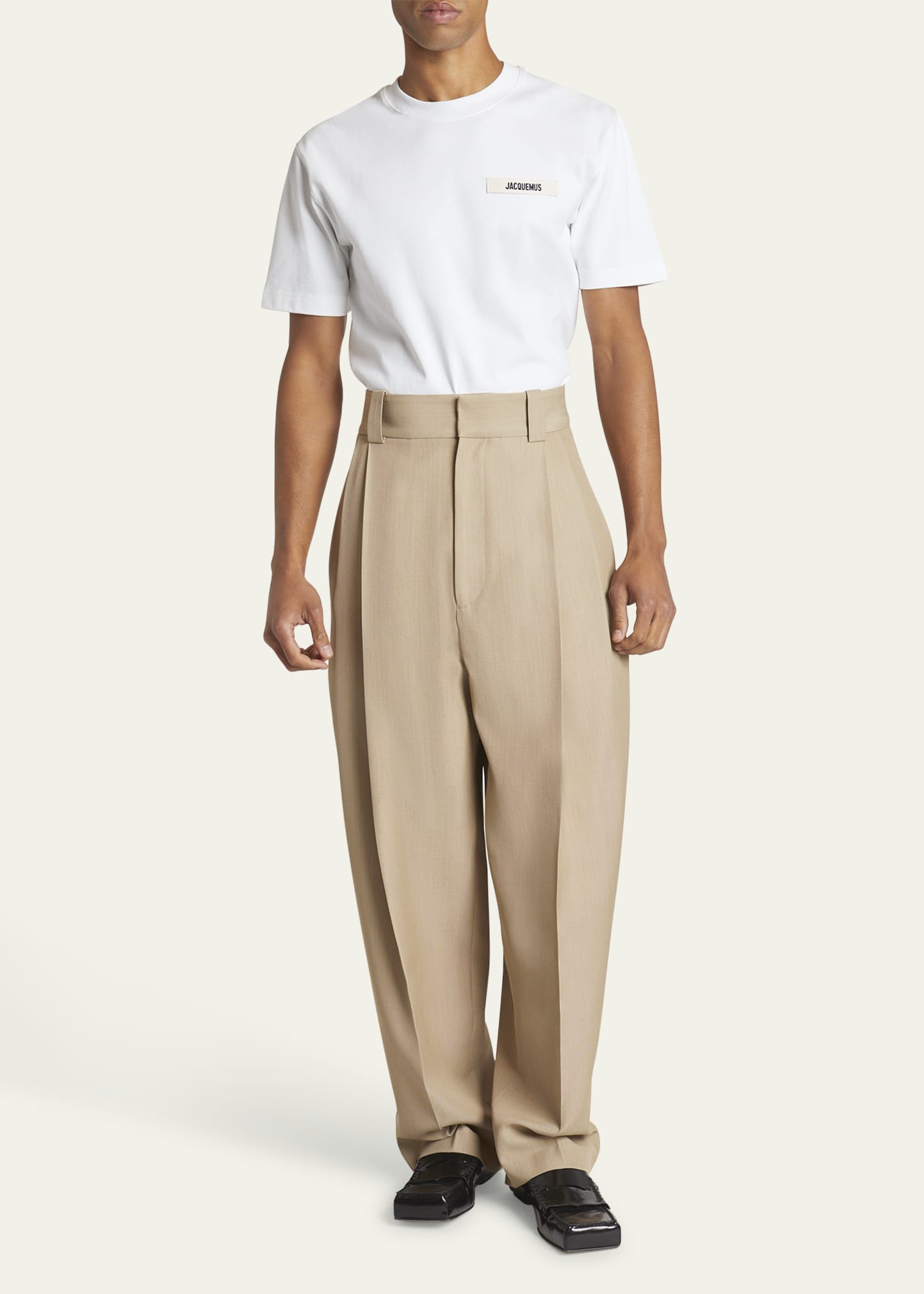 Jacquemus Men's Pleated Wide-Leg Marzio Pants - Bergdorf Goodman