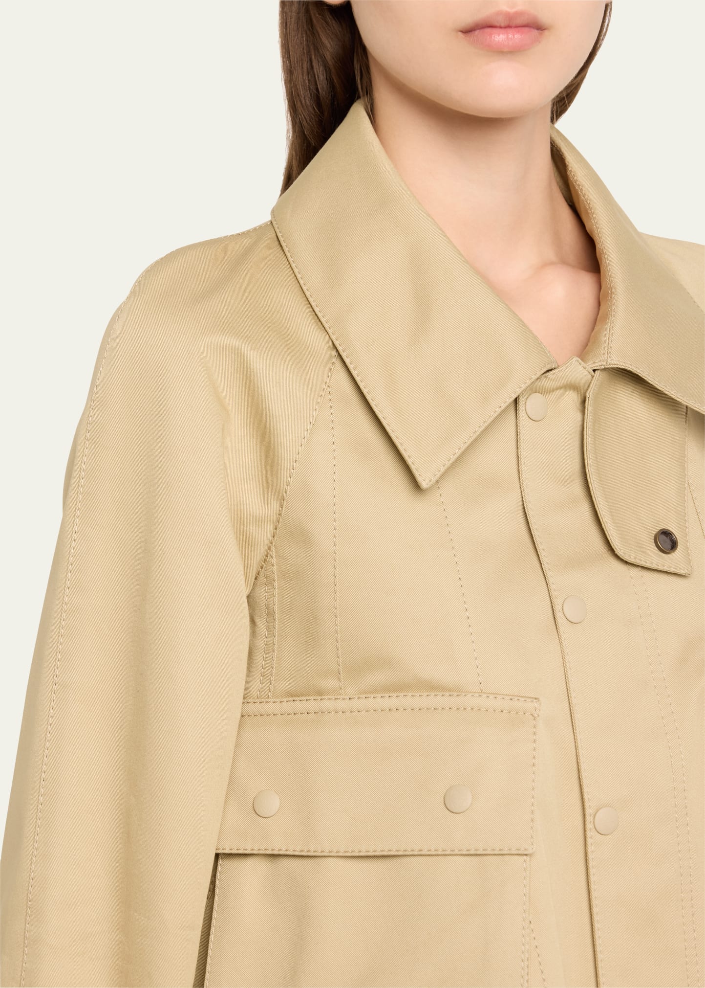 VIP価格.LOEWE TRENCH CROPPED IN PELLE Loewe Cropped Trapeze Trench Jacket - Bergdorf Goodman