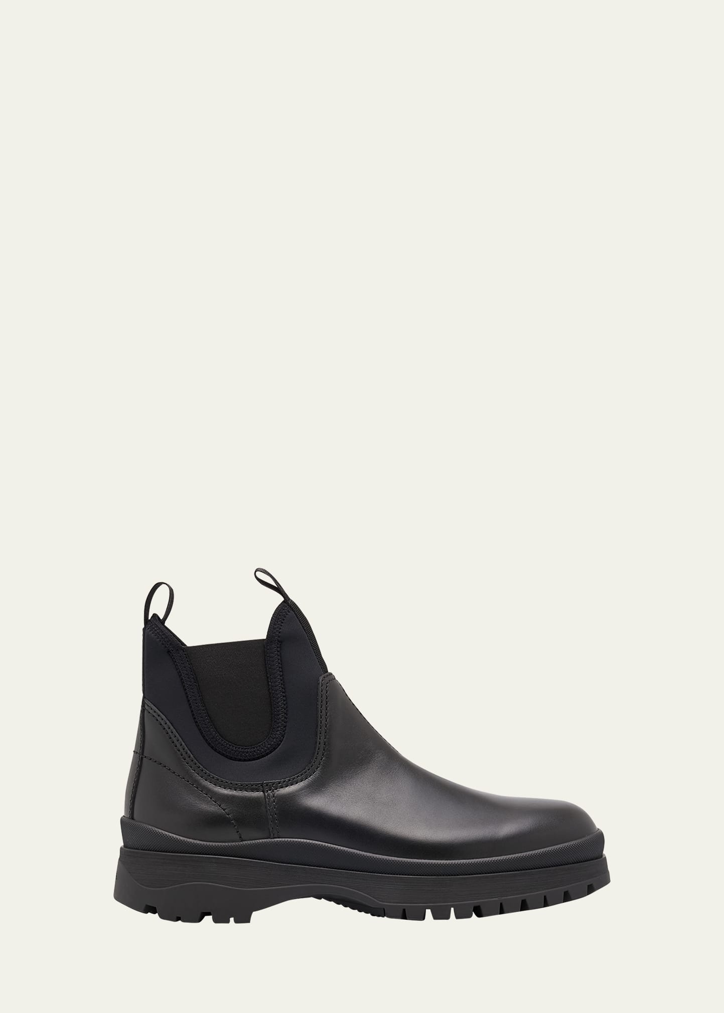 Prada Men's Brixxen Leather and Neoprene Chelsea Boots - Bergdorf