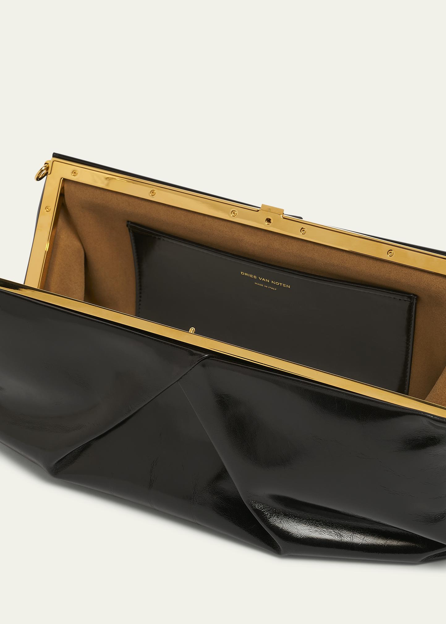 Dries Van Noten Crisp Leather Clutch Bag - Bergdorf Goodman
