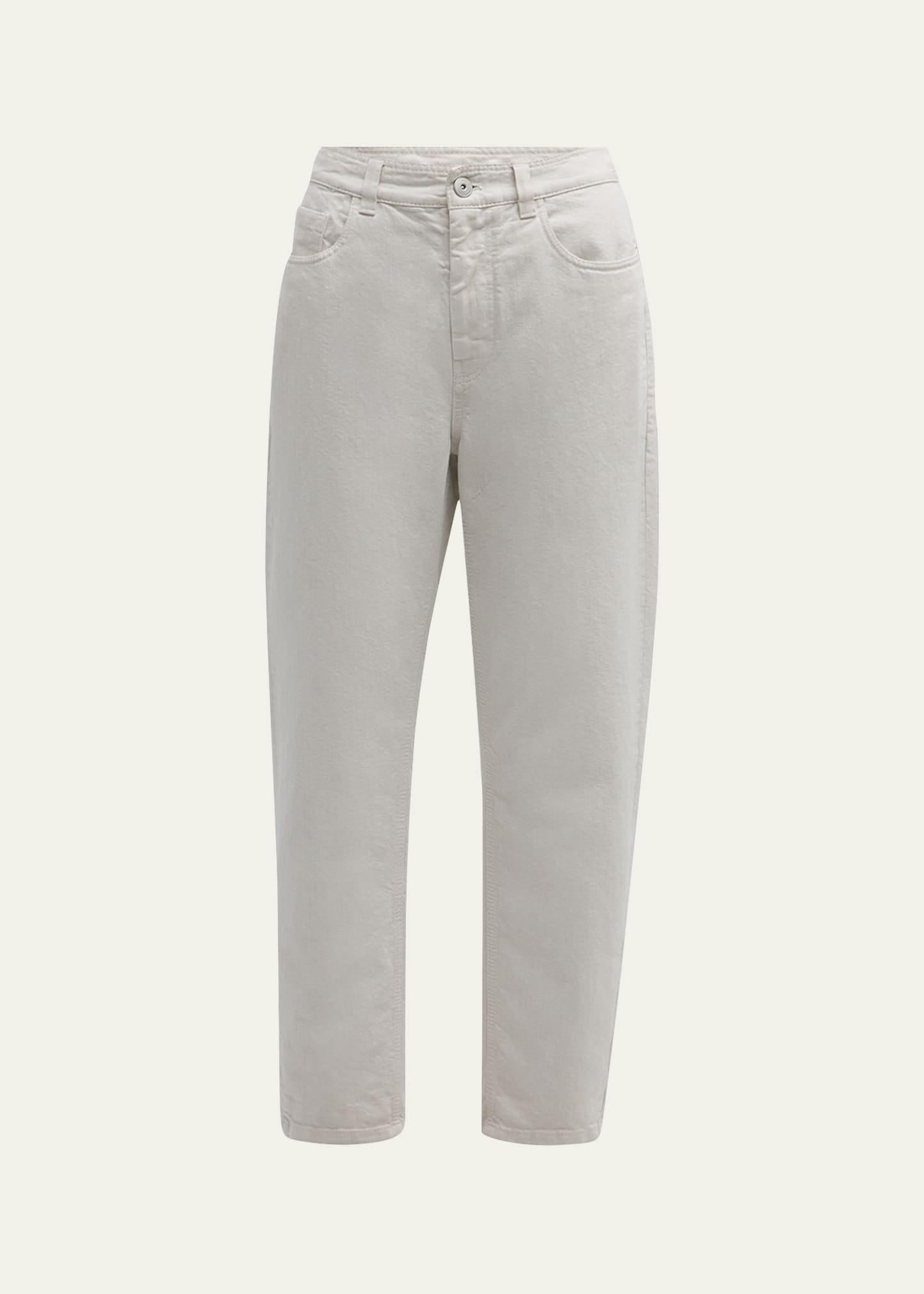 Brunello Cucinelli Shiny Piece-Dyed Tapered Baggy Ankle