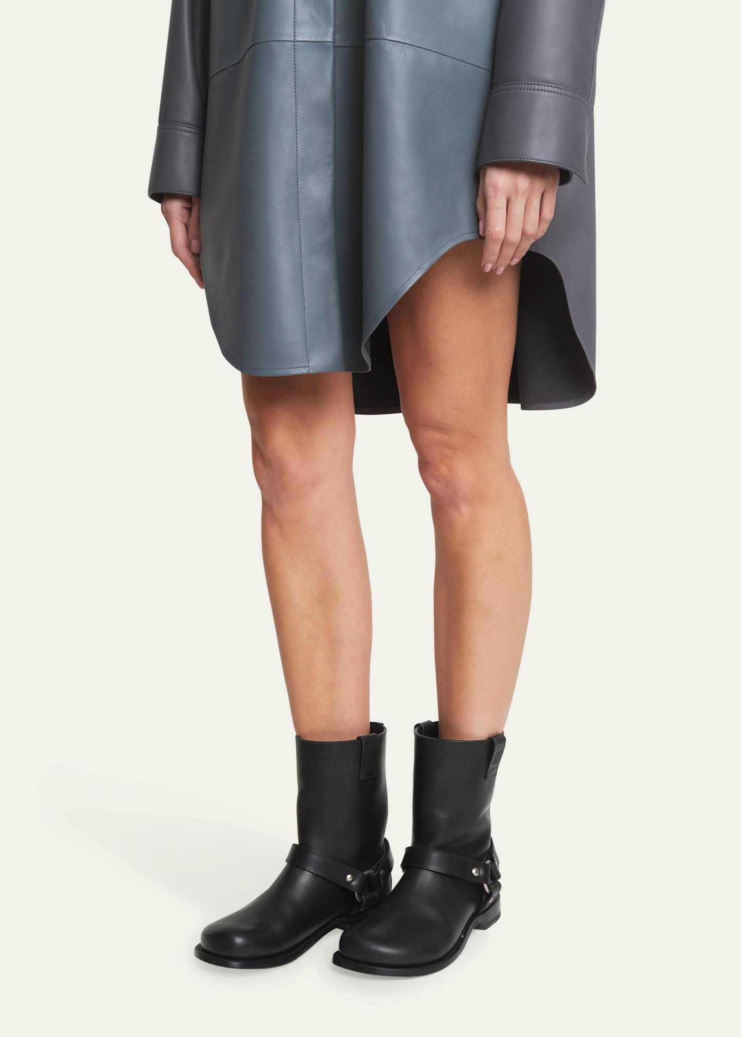 Loewe Campo Leather Harness Biker Boots - Bergdorf Goodman