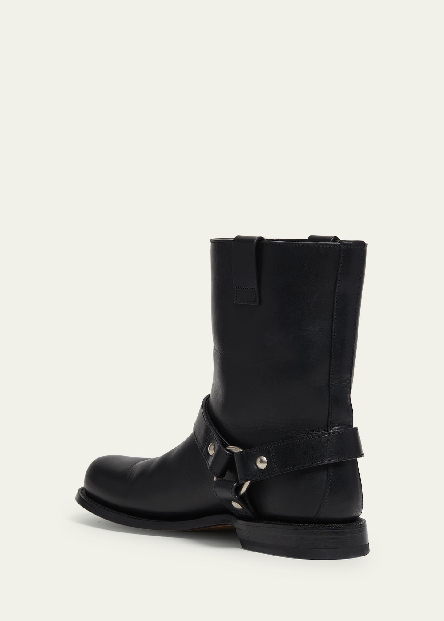 Loewe Campo Leather Harness Biker Boots - Bergdorf Goodman