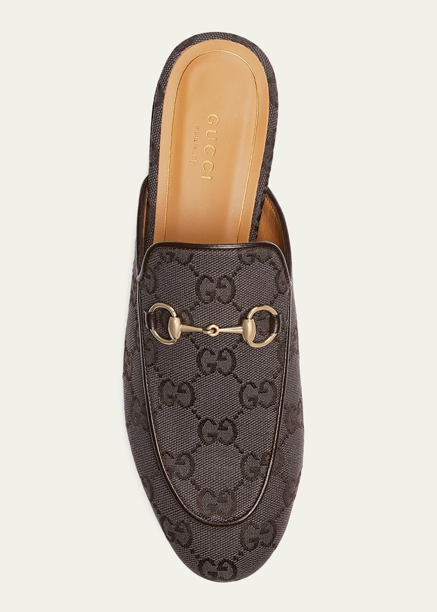 Gucci Princetown GG Canvas Bit Loafer Mules - Bergdorf Goodman display picture 3