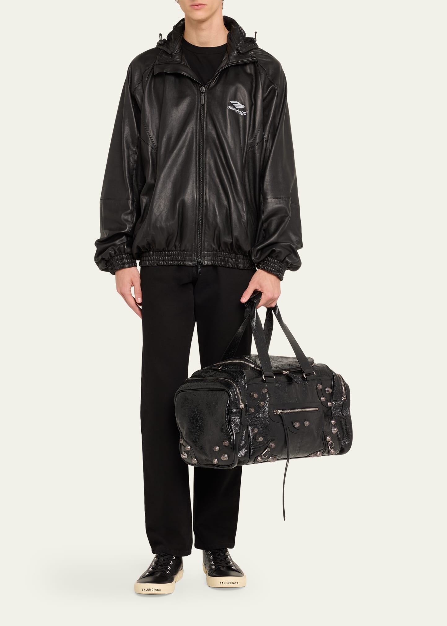 BALENCIAGA Men's Le Cagole Lambskin Duffel Bag バッグ ロゴ nm_4738356_100020_m
