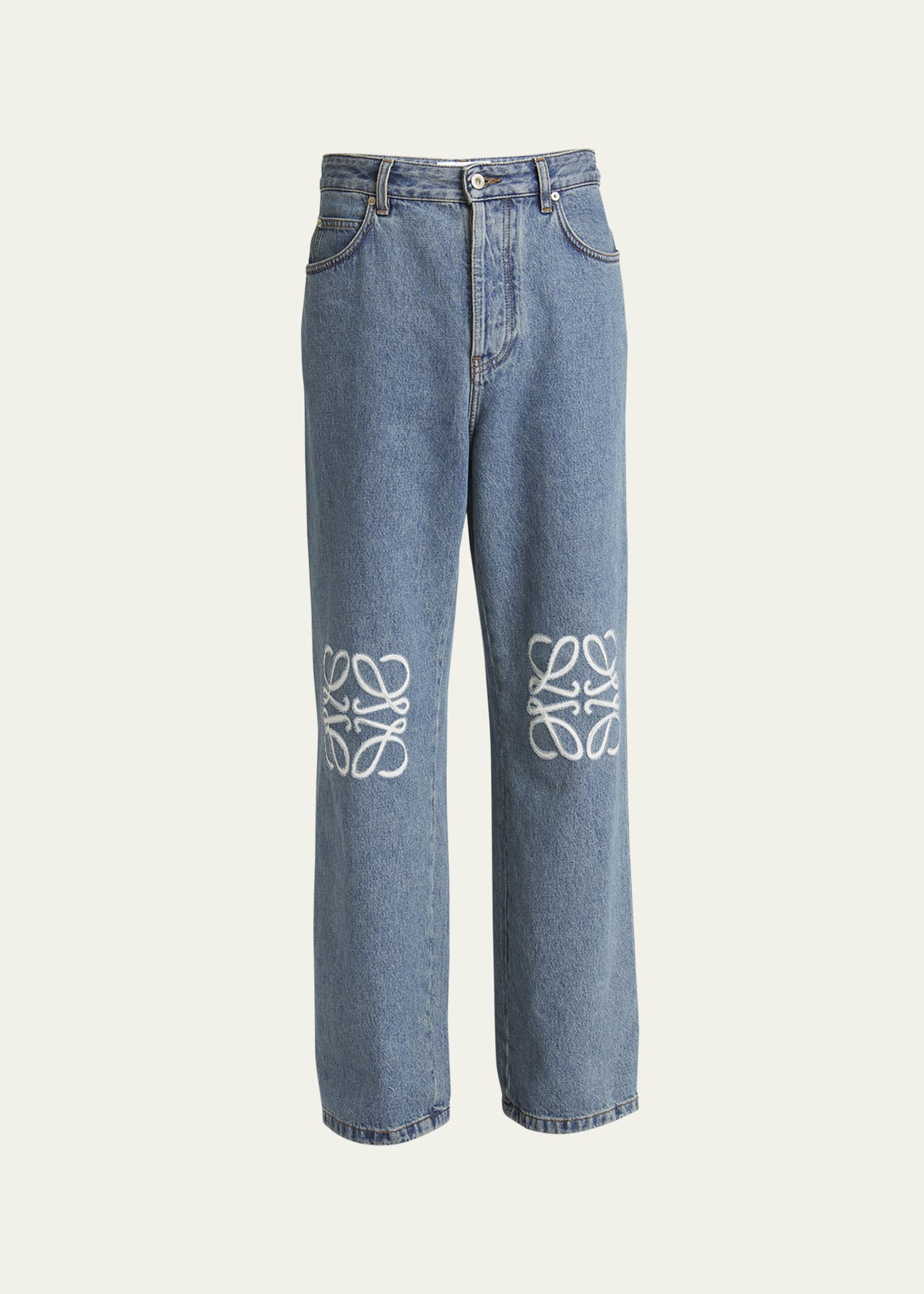 Loewe Men's Anagram Straight-Leg Jeans